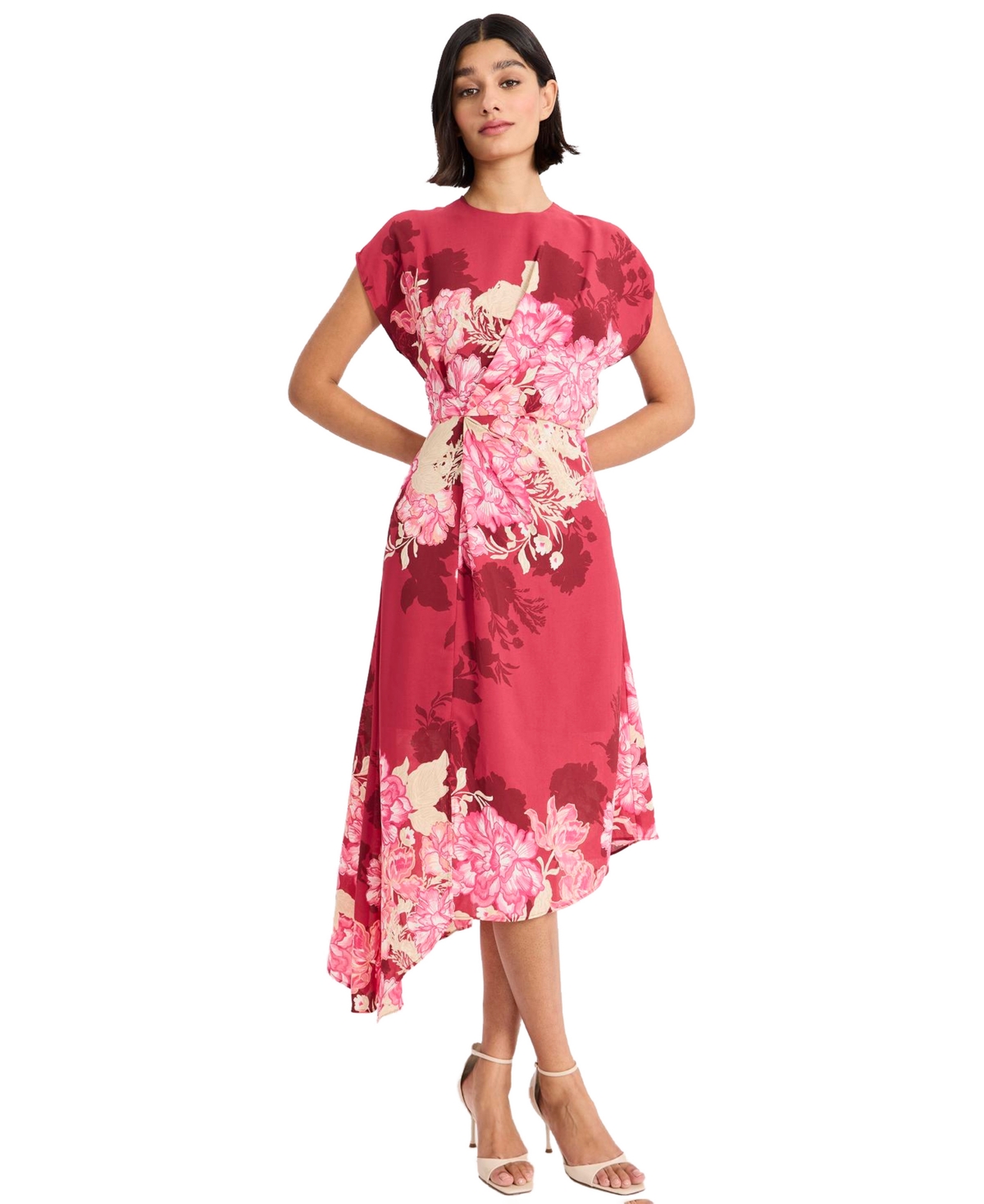 Maggy London Women’s Crewneck Midi Dress – Rose/Pink Maggy London Women’s Crewneck Midi Dress – Rose/Pink