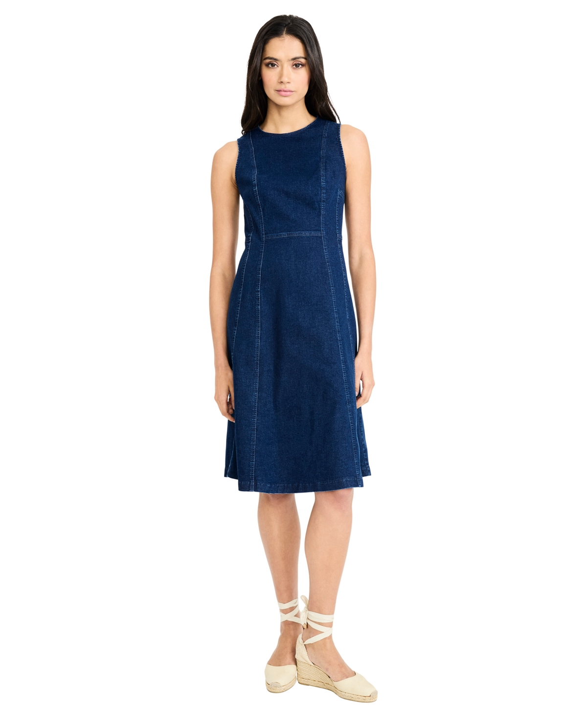 Maggy London Women’s Sleeveless Crew Neck Midi Dress – Dark wash Maggy London Women’s Sleeveless Crew Neck Midi Dress – Dark wash