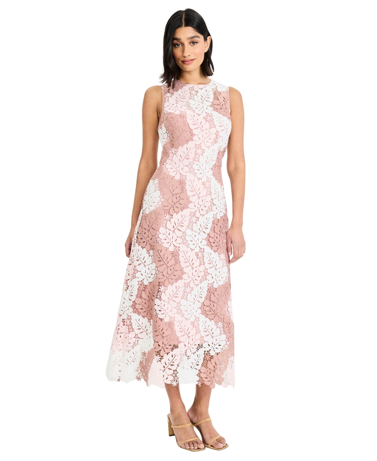 Maggy London Women’s Sleeveless Lace Midi Dress – Rose/White Maggy London Women’s Sleeveless Lace Midi Dress – Rose/White