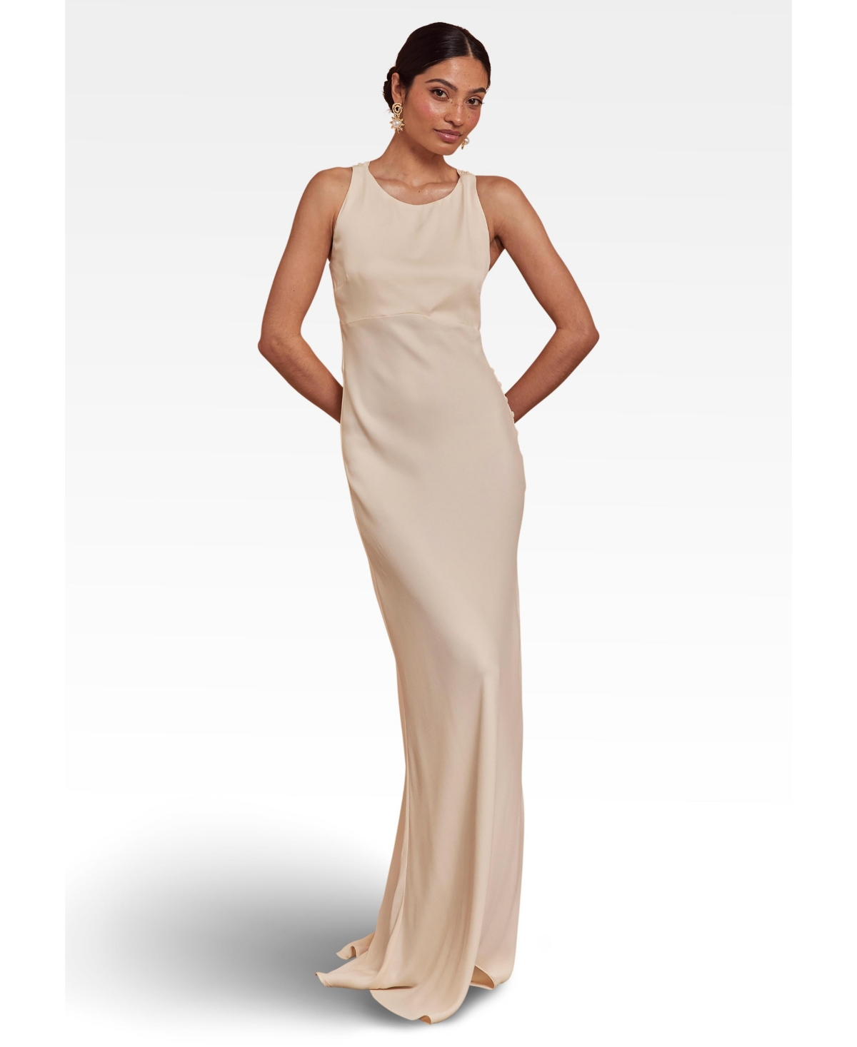 Maids to Measure Women’s Coco Satin Dress – Champagne ivory