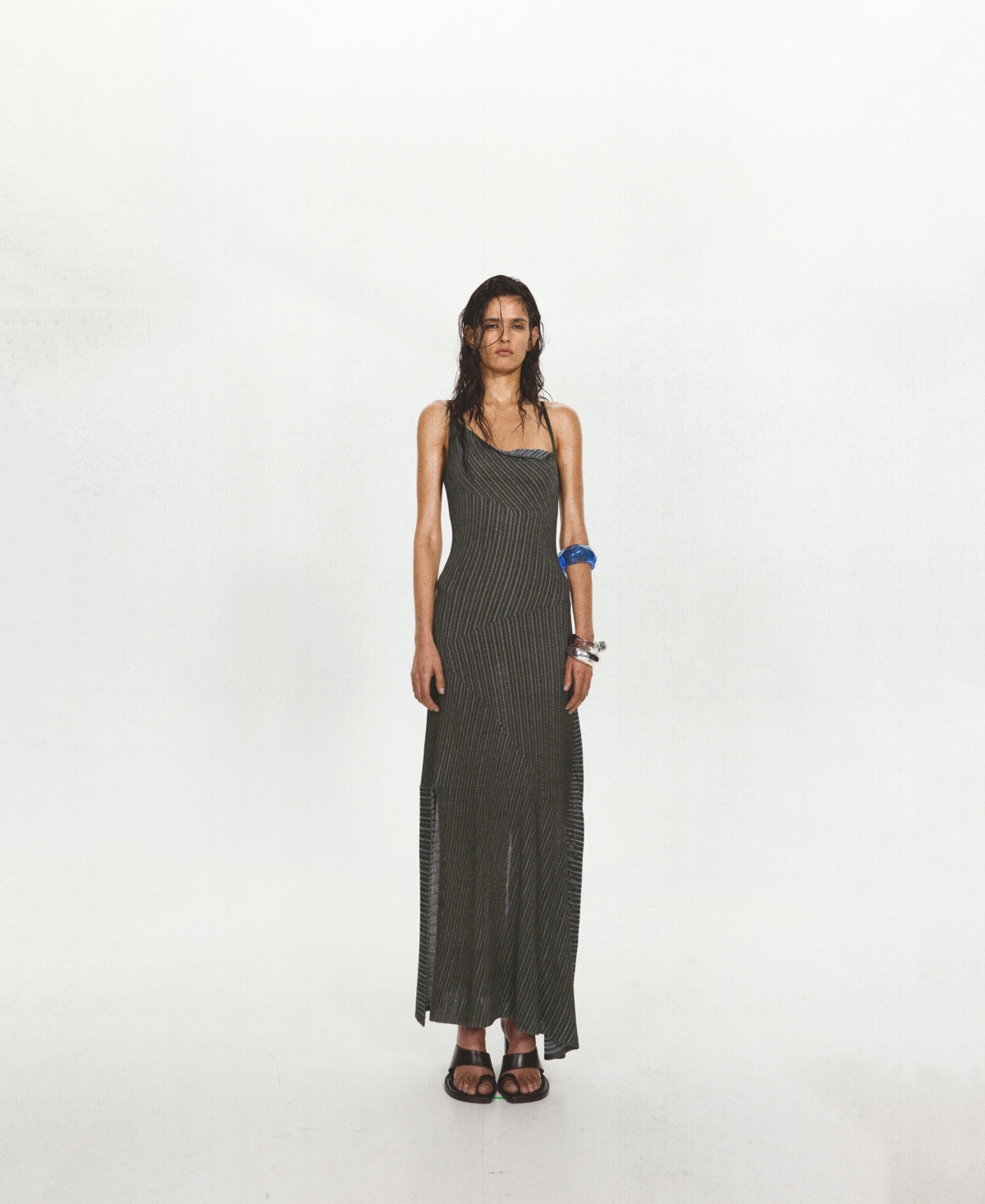 Mango Women’s Asymmetrical Striped Sleeveless Knit Dress – Coffee Mango Women’s Asymmetrical Striped Sleeveless Knit Dress – Coffee