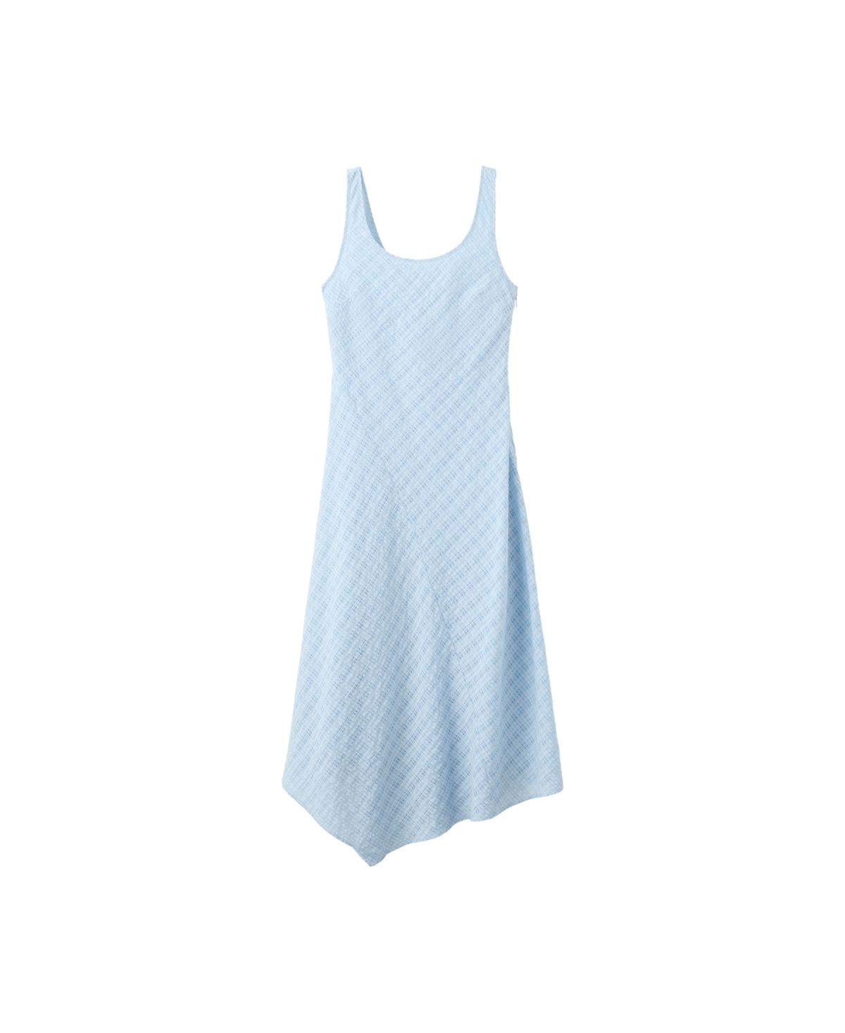Mango Women’s Check Asymmetrical Dress – Sky Blue Mango Women’s Check Asymmetrical Dress – Sky Blue