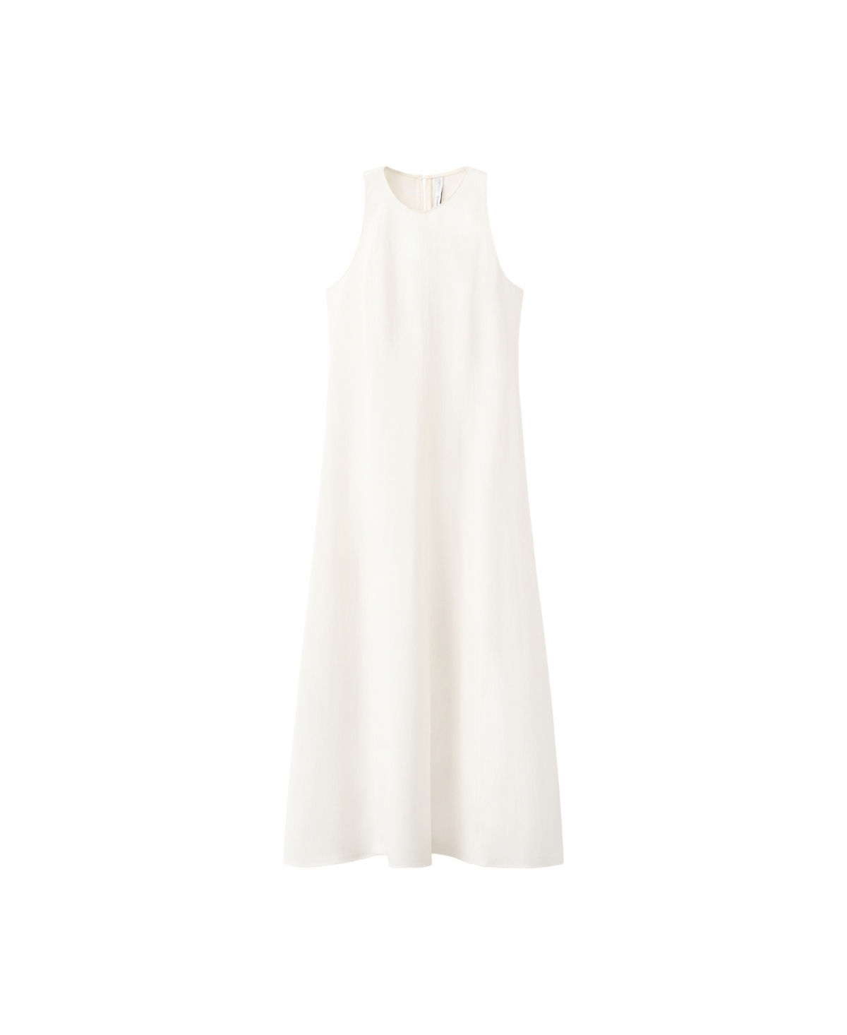 Mango Women’s Crewneck Sleeveless A-Line Dress – Ecru