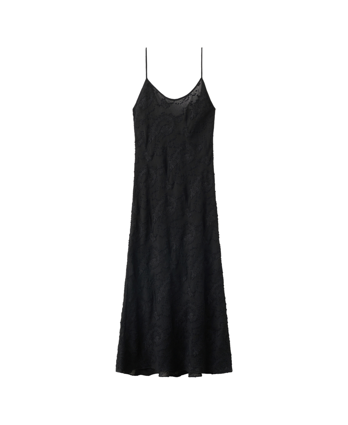 Mango Women’s Embroidered Midi Low-Back Chiffon Dress – Black Mango Women’s Embroidered Midi Low-Back Chiffon Dress – Black