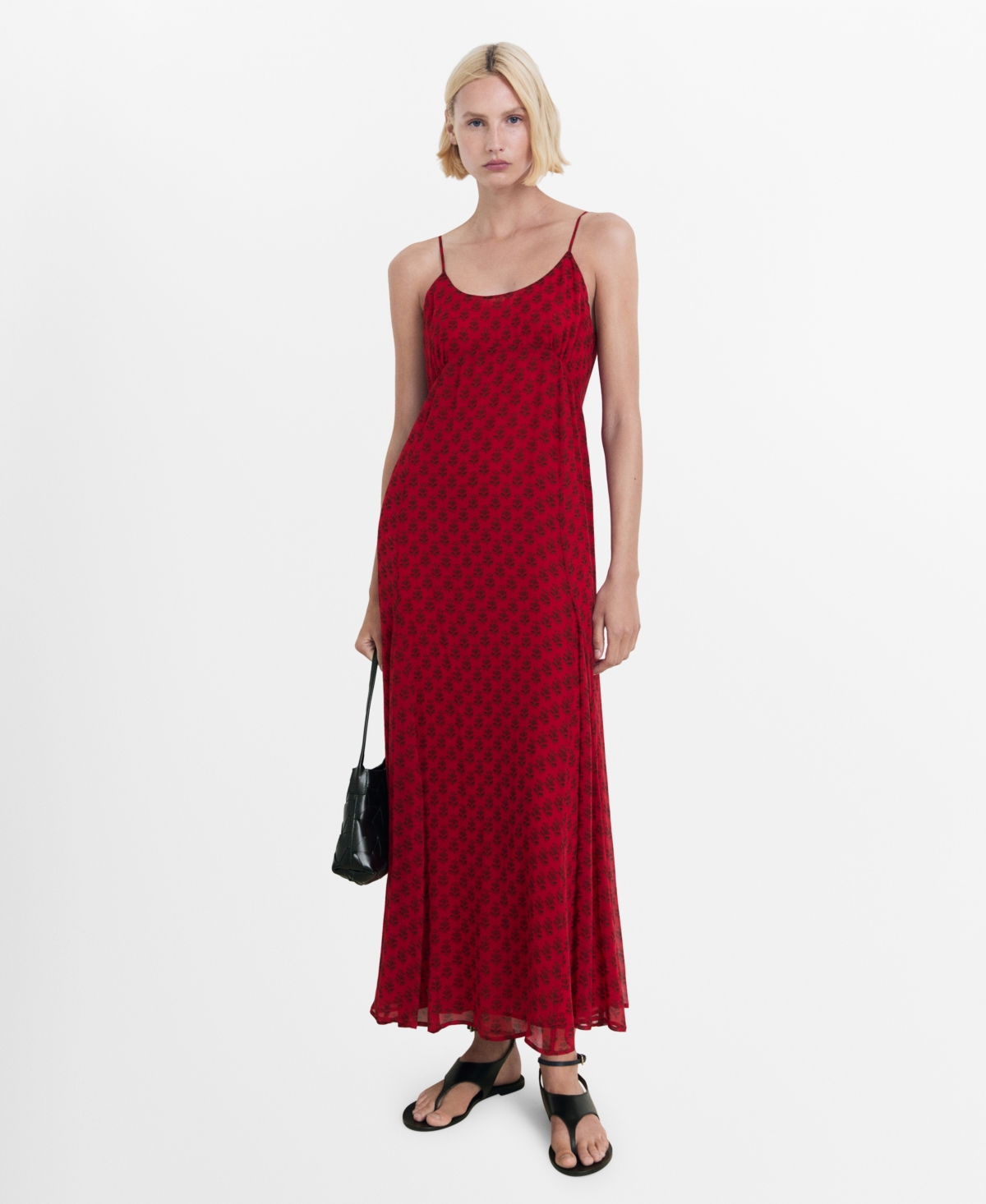 Mango Women’s Floral-Print Chiffon Dress – Red Mango Women’s Floral-Print Chiffon Dress – Red