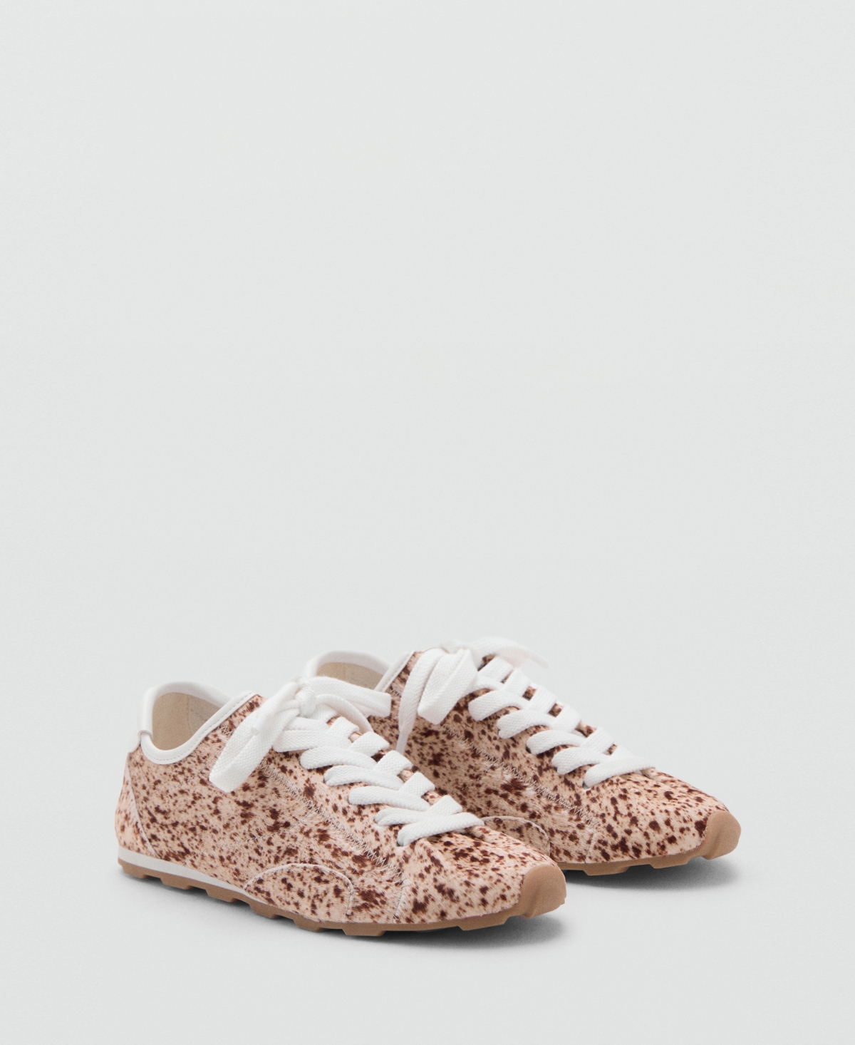 Mango Women’s Leather And Fur-Effect Trainer Shoes – Beige Mango Women’s Leather And Fur-Effect Trainer Shoes – Beige