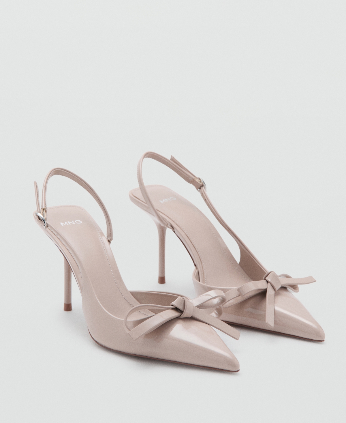 Mango Women’s Pointed Toe And Bow High-Heeled Shoes – Nude Mango Women’s Pointed Toe And Bow High-Heeled Shoes – Nude
