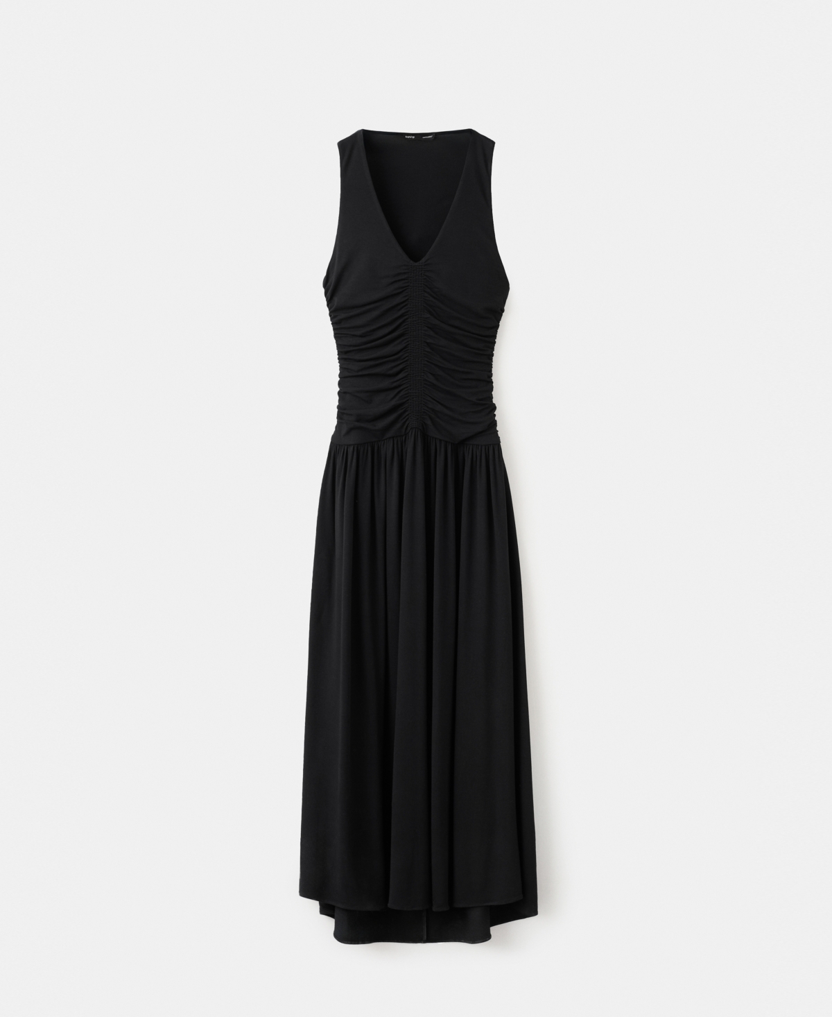 Mango Women’s Shirred Long Dress – Black Mango Women’s Shirred Long Dress – Black