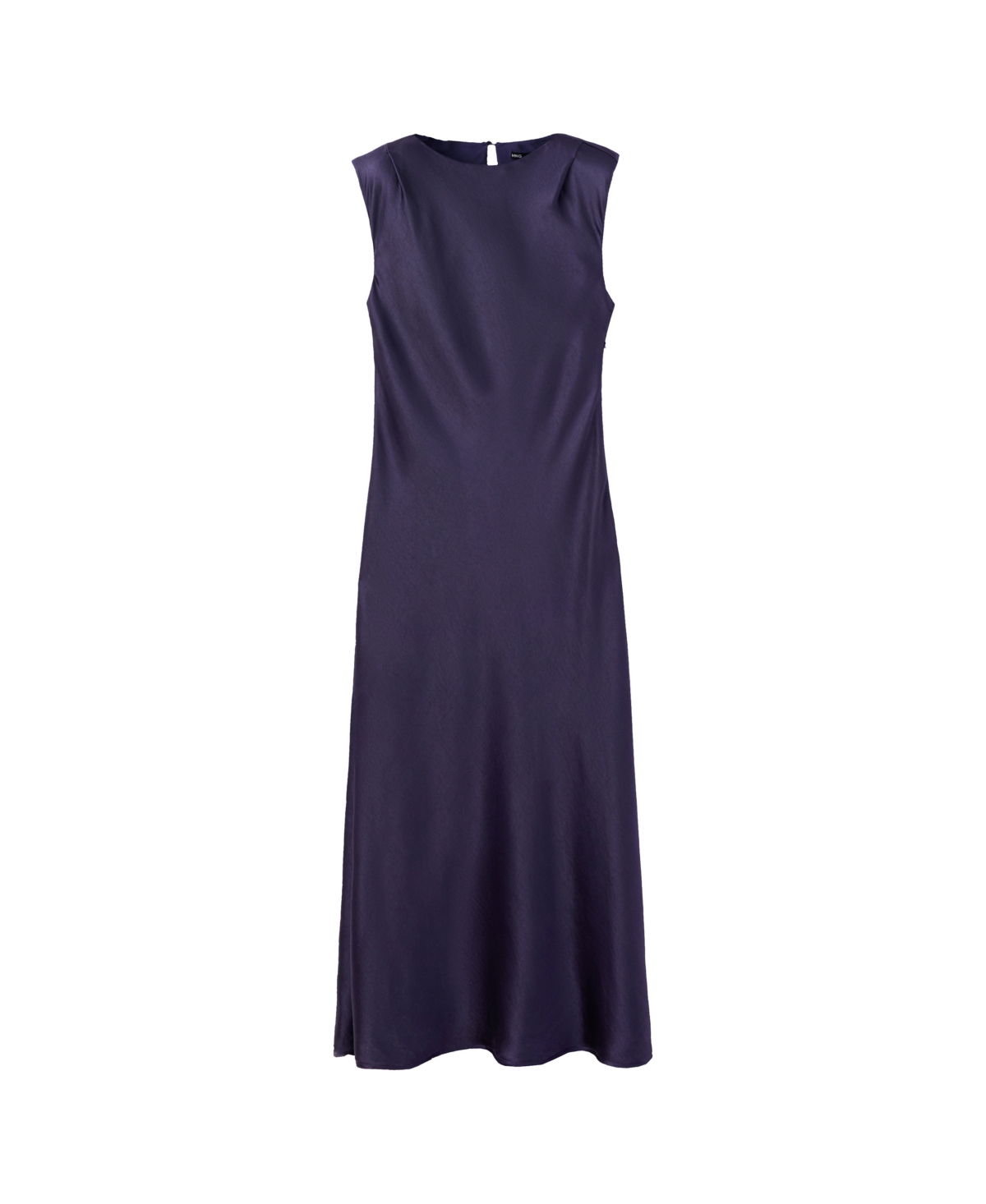 Mango Women’s Shoulder Pads Satin Midi Dress – Night Blue