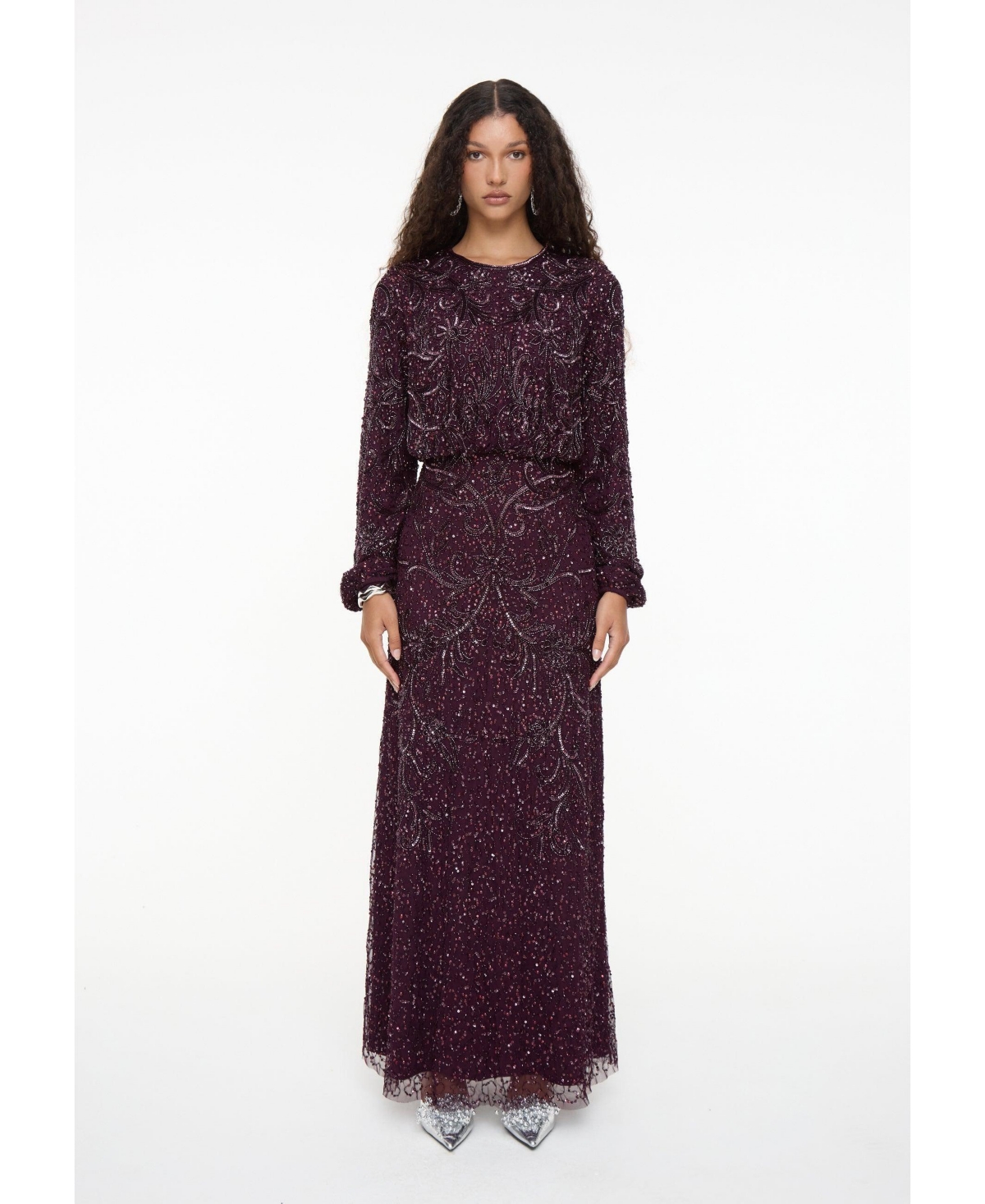 Maryisa Women’s Modest Embellished Sequin Dress – Mauve Maryisa Women’s Modest Embellished Sequin Dress – Mauve