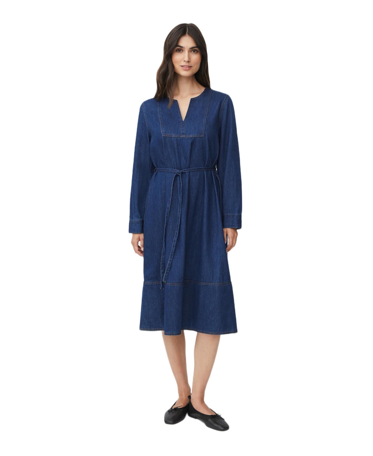 Masai Copenhagen Women’s Long Sleeve V-Neck Denim Midi Dress – Dark denim Masai Copenhagen Women’s Long Sleeve V-Neck Denim Midi Dress – Dark denim