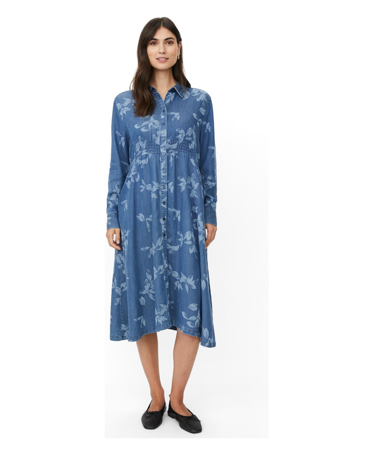 Masai Copenhagen Women’s MaNokolo Floral Print Midi Dress – Blue denim Masai Copenhagen Women’s MaNokolo Floral Print Midi Dress – Blue denim