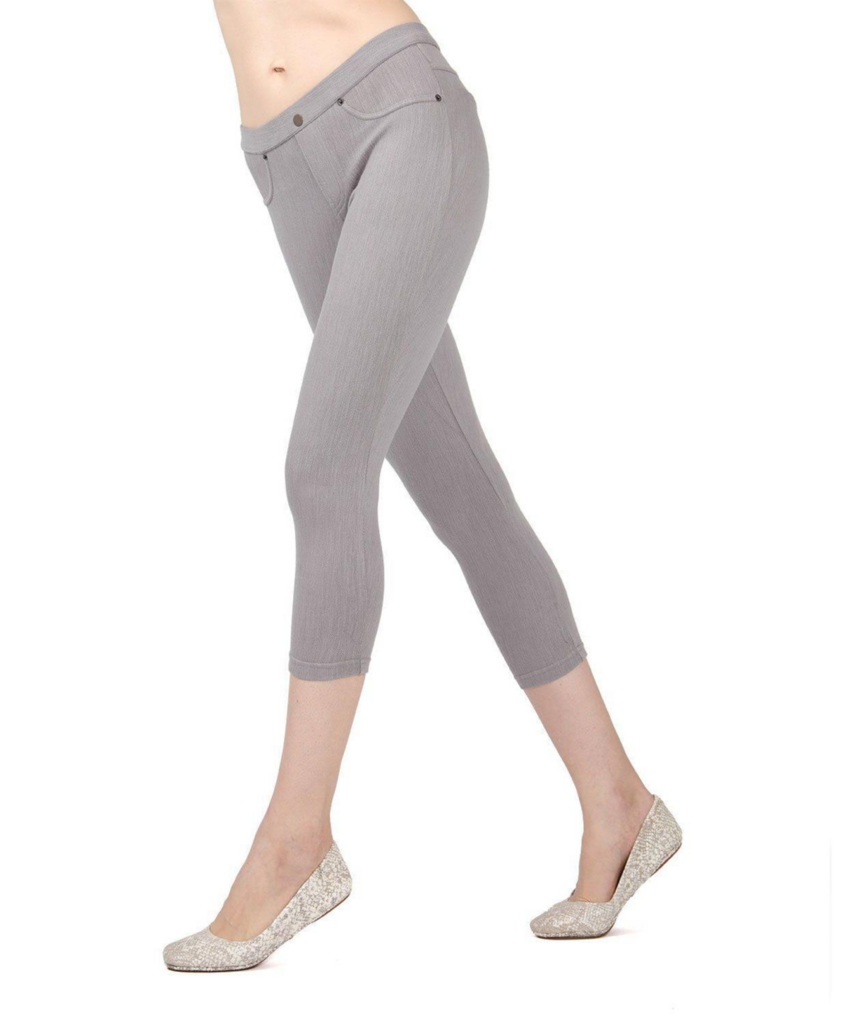 MeMoi Women’s Chino Capri-Length Cotton Blend Leggings – Steeple gray MeMoi Women’s Chino Capri-Length Cotton Blend Leggings – Steeple gray