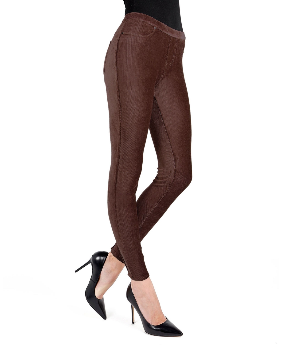 MeMoi Women’s Thin Ribbed Stretch Corduroy Leggings – Java MeMoi Women’s Thin Ribbed Stretch Corduroy Leggings – Java