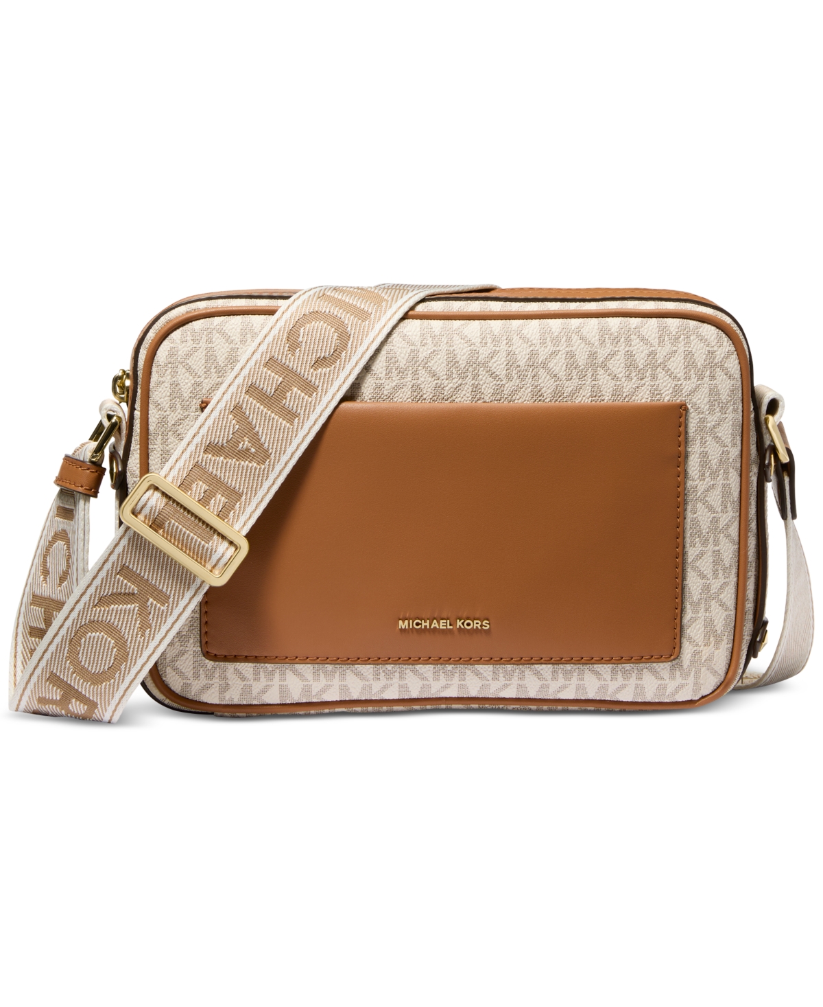 Michael Kors Maeve East West Pocket Crossbody Bag – Vanilla/Acorn Michael Kors Maeve East West Pocket Crossbody Bag – Vanilla/Acorn