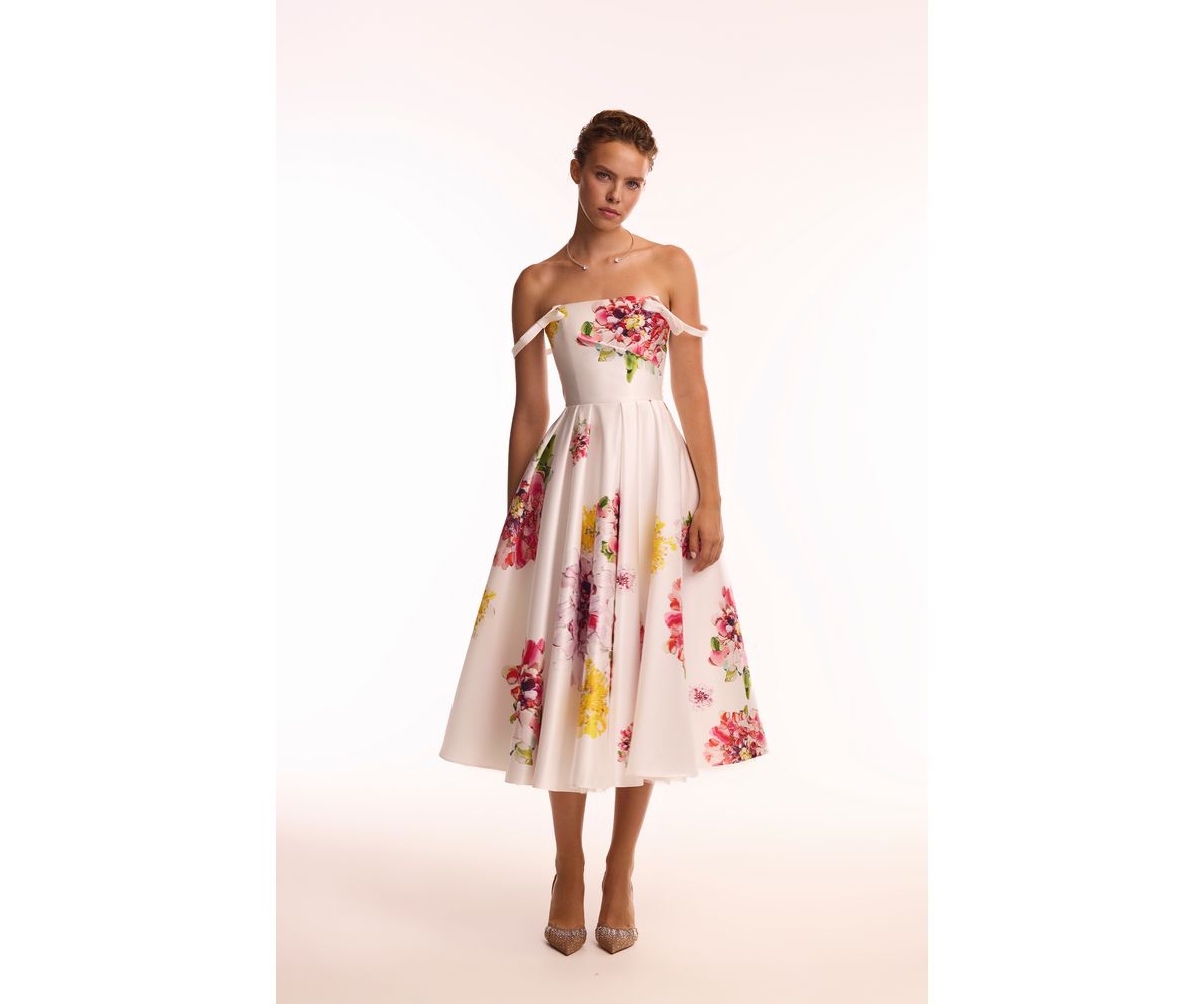 Milla Women’s Tea-length floral dress – Ivory floral Milla Women’s Tea-length floral dress – Ivory floral