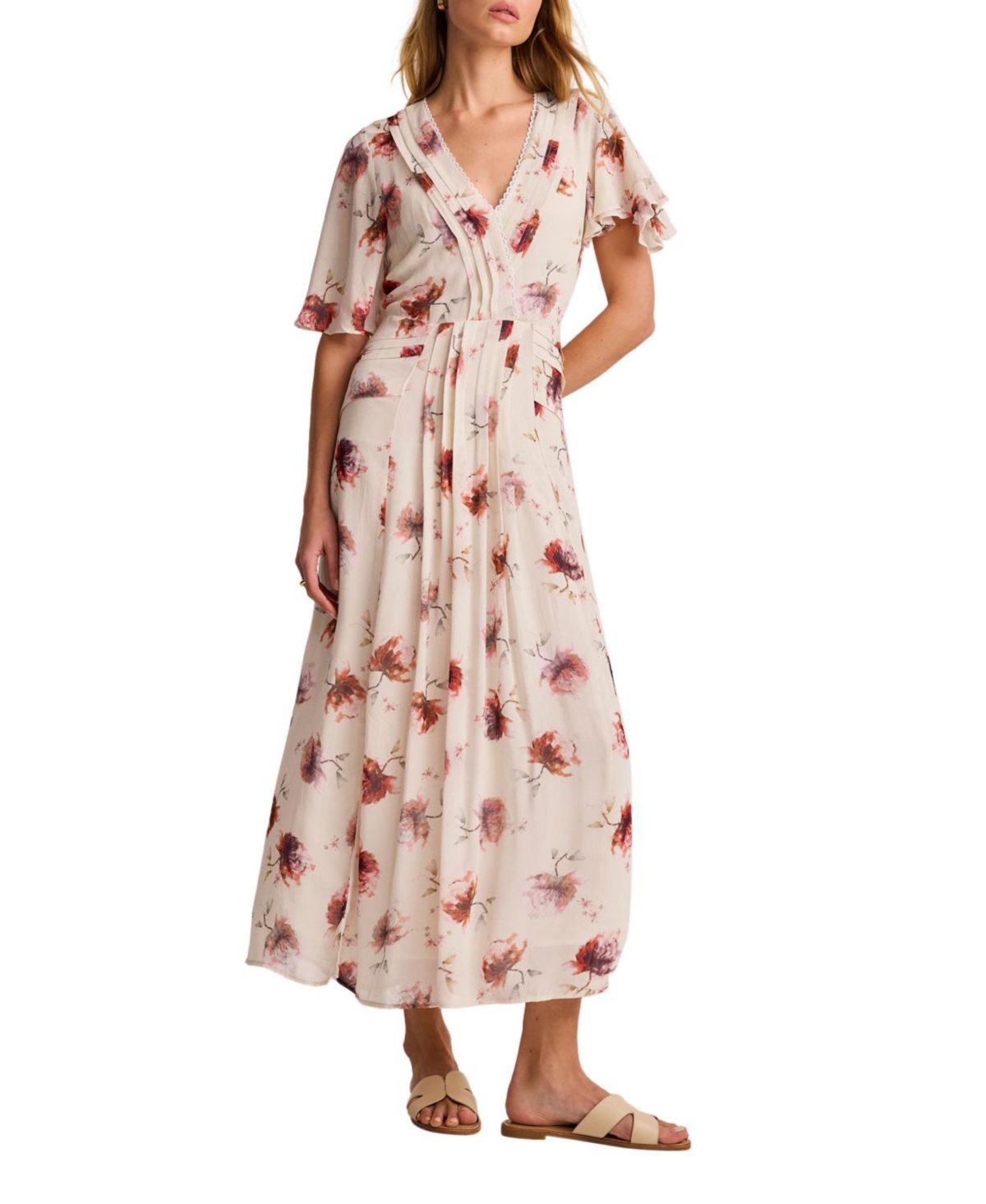 Mint Velvet Women’s Soft Bloom Button-Front Midi Dress – Cream Mint Velvet Women’s Soft Bloom Button-Front Midi Dress – Cream