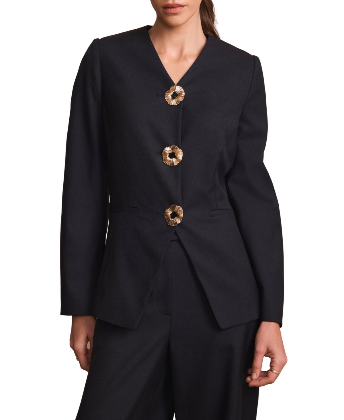 Mint Velvet Women’s Wool Blend Sculpted Jacket – Blue Mint Velvet Women’s Wool Blend Sculpted Jacket – Blue