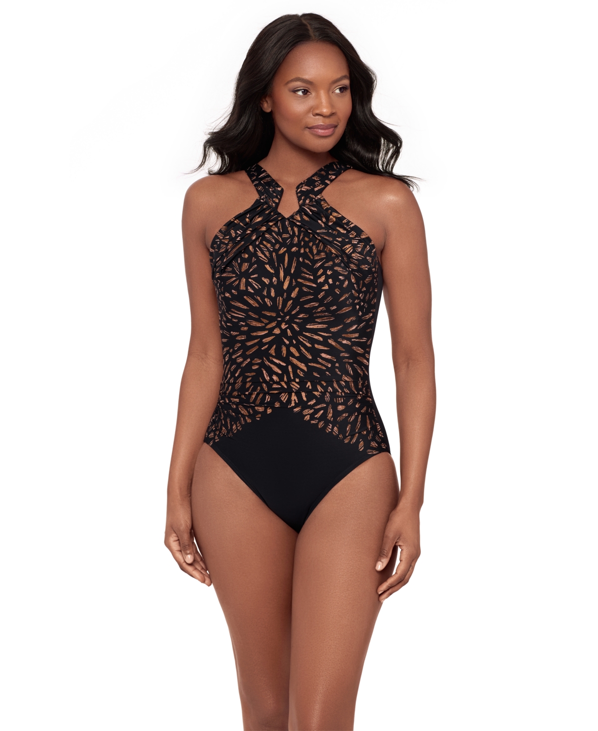 Miraclesuit Rock Solid Aphrodite One-Piece Swimsuit – Black/Bronze Miraclesuit Rock Solid Aphrodite One-Piece Swimsuit – Black/Bronze