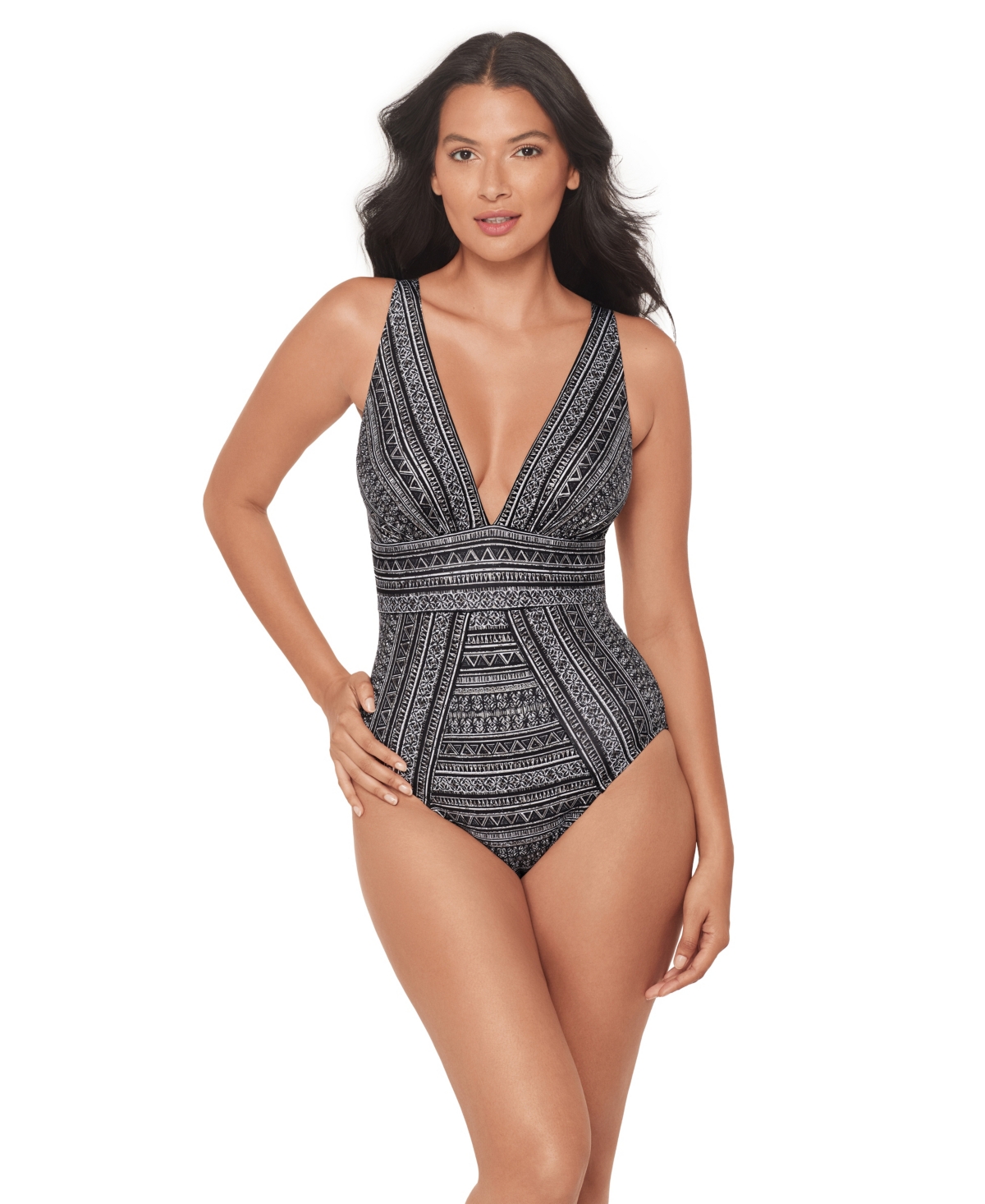 Miraclesuit Women’s Elysium Odyssey Soft-Cup One-Piece Swimsuit – Black/White Miraclesuit Women’s Elysium Odyssey Soft-Cup One-Piece Swimsuit – Black/White