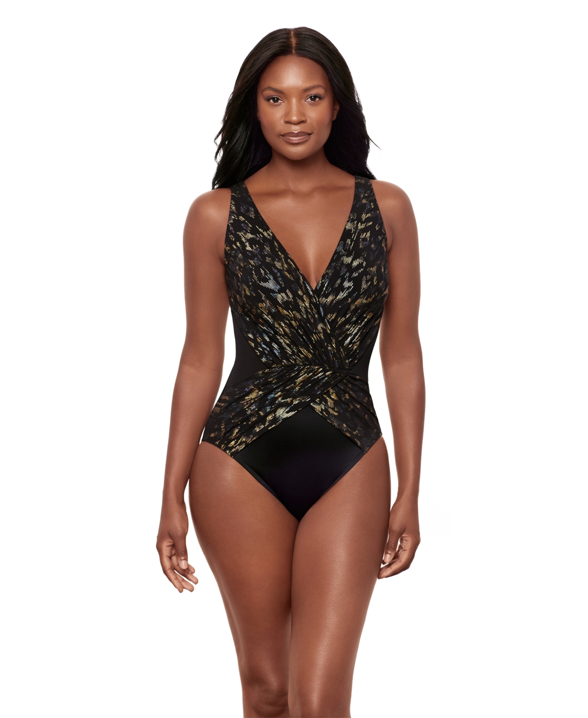 Miraclesuit Women’s Illusionist Ibiza Tummy Control One Piece Swimsuit – Sparkle Plenty