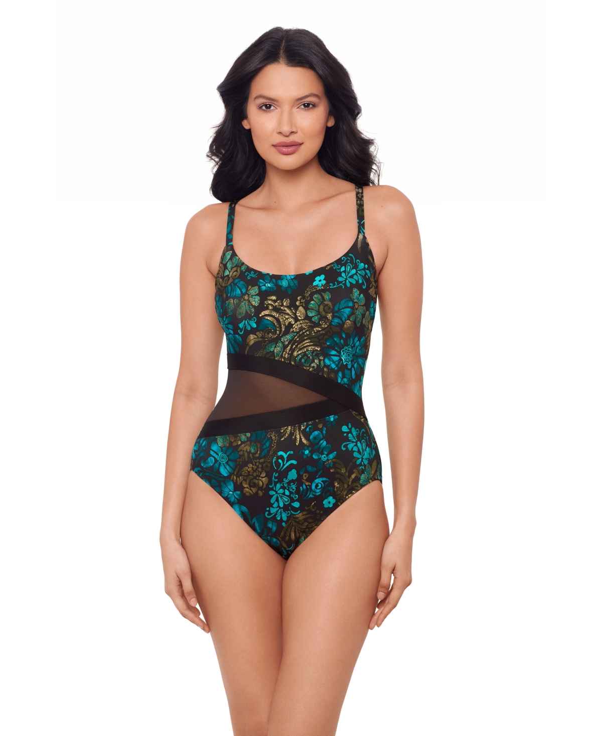 Miraclesuit Women’s Printed Scoop Neck Underwire One-Piece Swimsuit – Flor De Mare Miraclesuit Women’s Printed Scoop Neck Underwire One-Piece Swimsuit – Flor De Mare