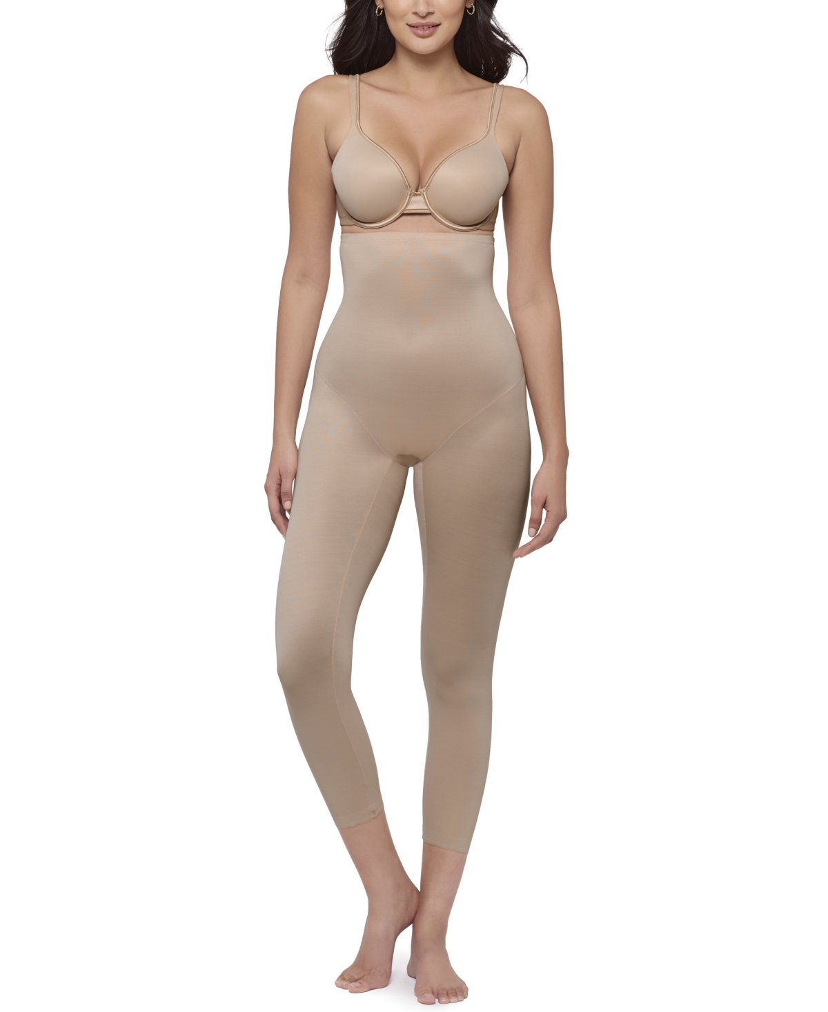 Miraclesuit Women’s Show Stopper High-Wait Shaping Capri Leggings – Warm Beige