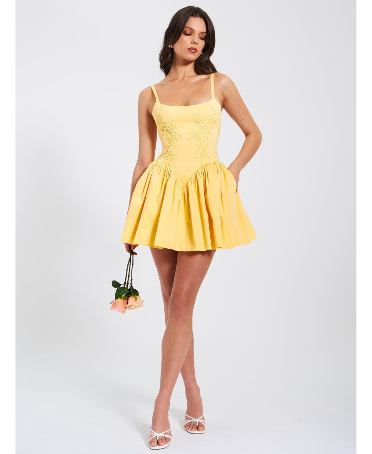 Miss Circle Women’s Kadi Yellow Cotton Drop Waist Corset Mini Dress – Yellow Miss Circle Women’s Kadi Yellow Cotton Drop Waist Corset Mini Dress – Yellow