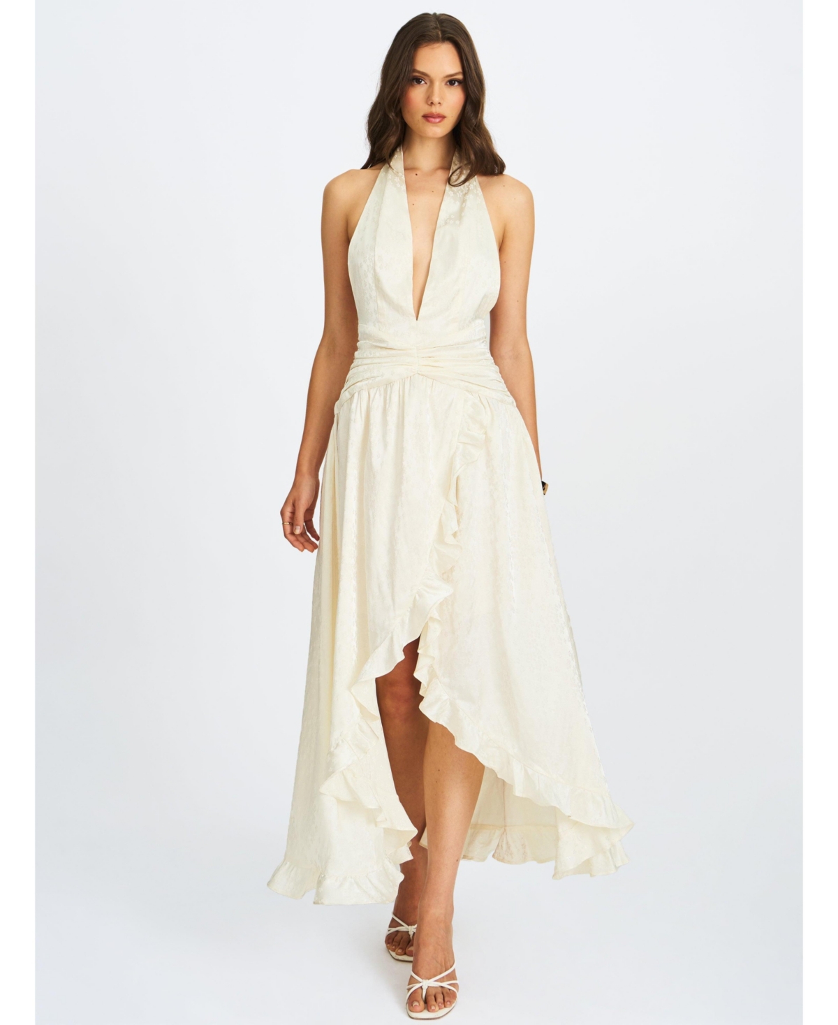Miss Circle Women’s Nalani Floral Ivory Ruffled Halter Maxi Dress – Ivory Miss Circle Women’s Nalani Floral Ivory Ruffled Halter Maxi Dress – Ivory