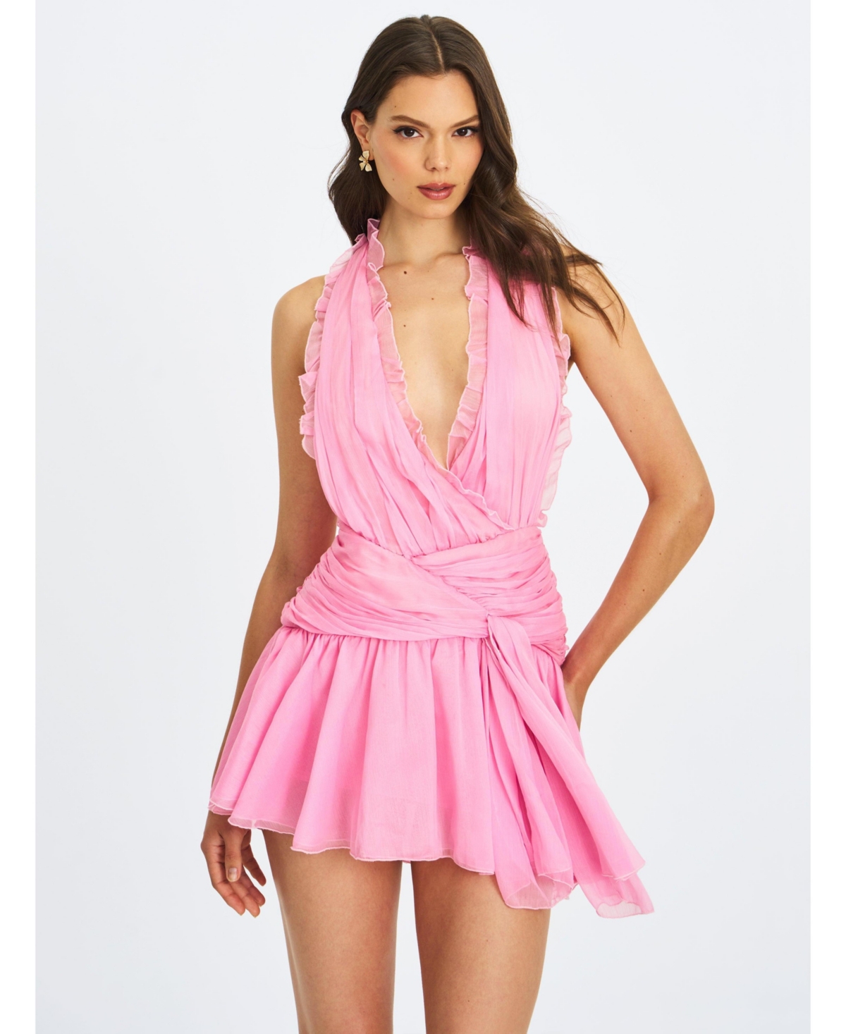 Miss Circle Women’s Odelle Tulip Pink Crinkle Chiffon Wrap Dress – Pink Miss Circle Women’s Odelle Tulip Pink Crinkle Chiffon Wrap Dress – Pink