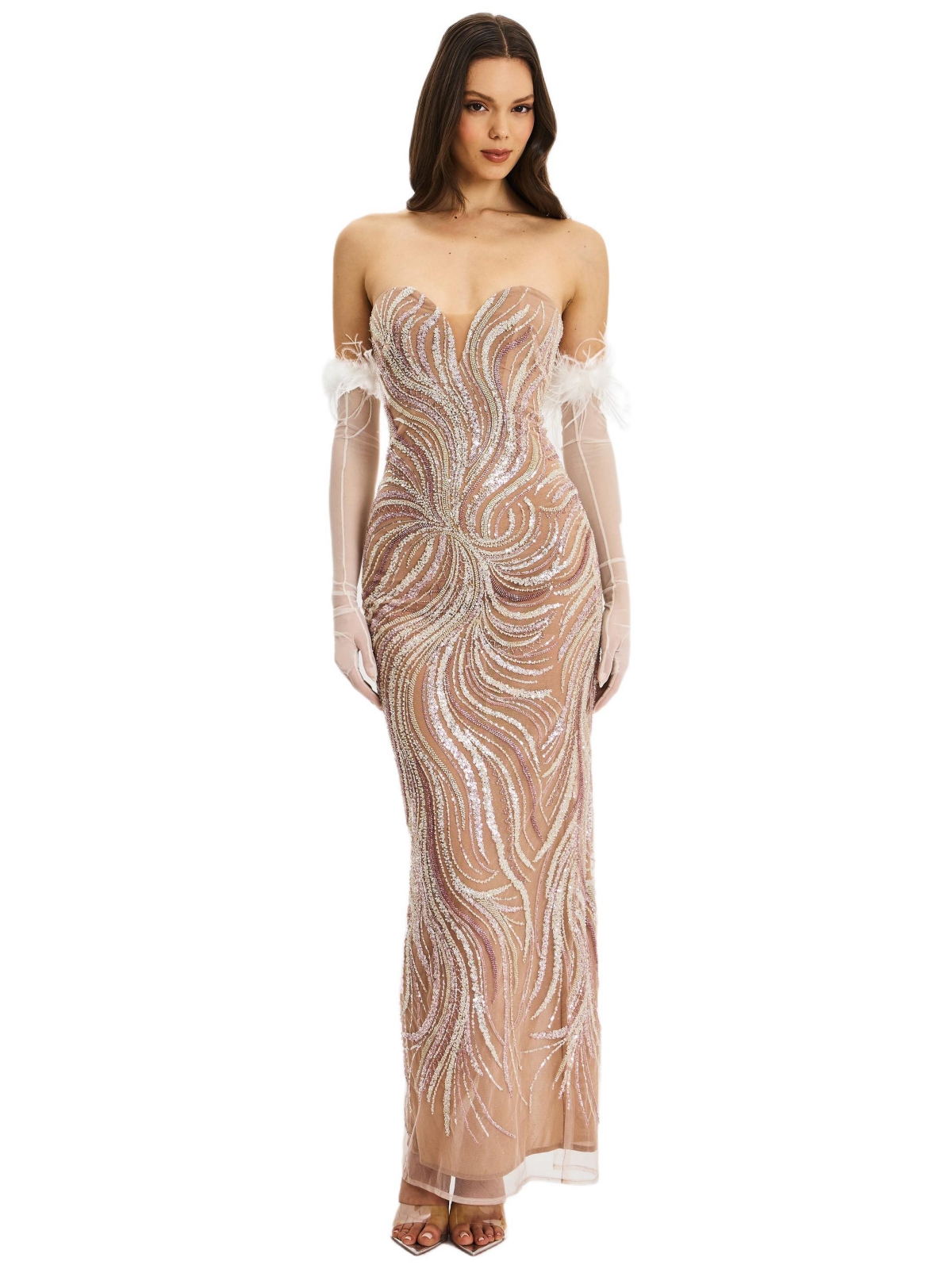 Miss Circle Women’s Quinci Apricot Beaded Sequin Sweetheart Maxi Dress – Apricot Miss Circle Women’s Quinci Apricot Beaded Sequin Sweetheart Maxi Dress – Apricot