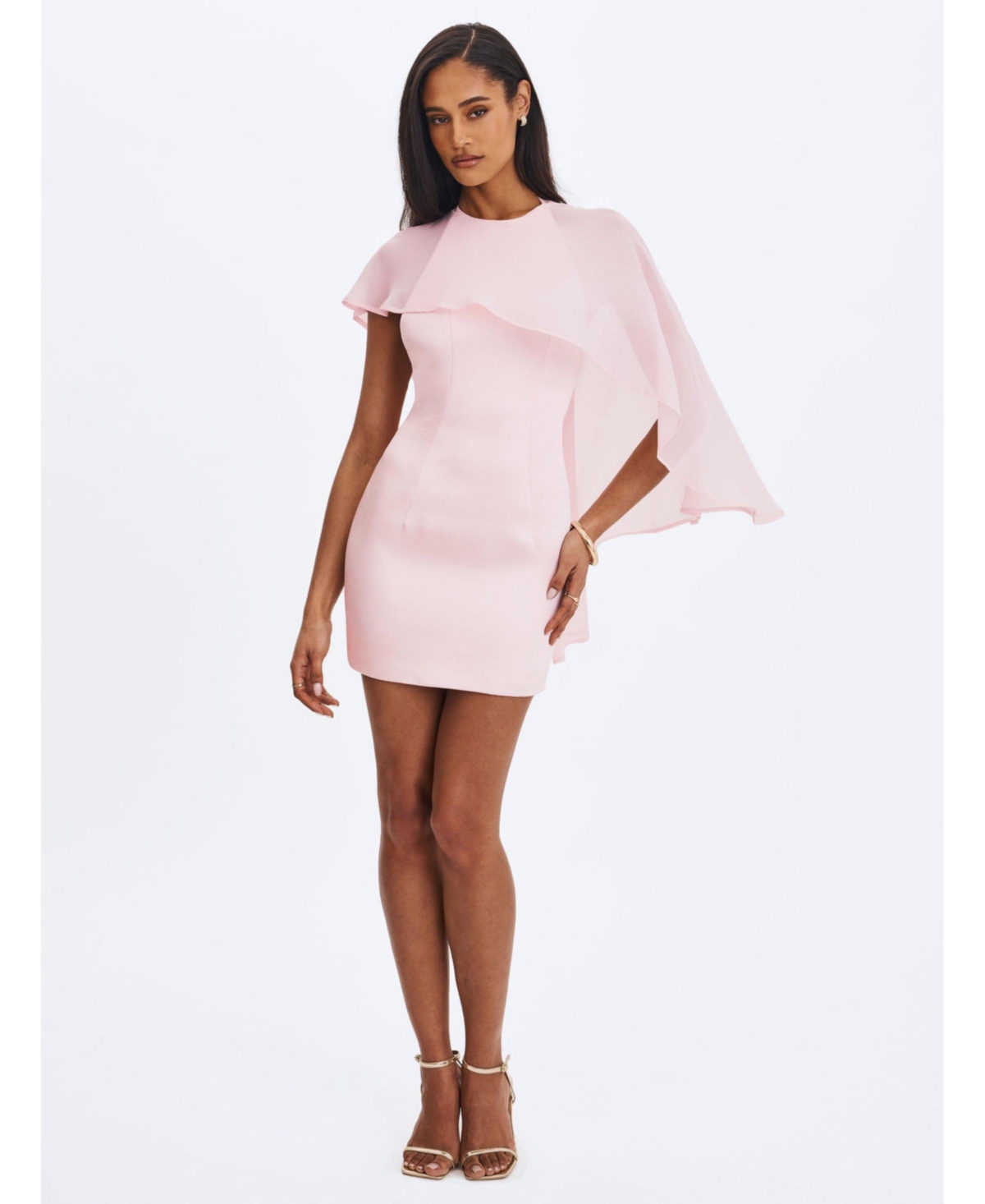 Miss Circle Women’s Umeko Tulip Pink Asymmetrical Cape Mini Dress – Pink Miss Circle Women’s Umeko Tulip Pink Asymmetrical Cape Mini Dress – Pink