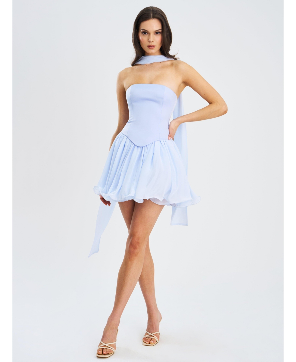 Miss Circle Women’s Valentina Baby Blue Boned Curve Edge Peplum Mini Dress – Baby blue Miss Circle Women’s Valentina Baby Blue Boned Curve Edge Peplum Mini Dress – Baby blue