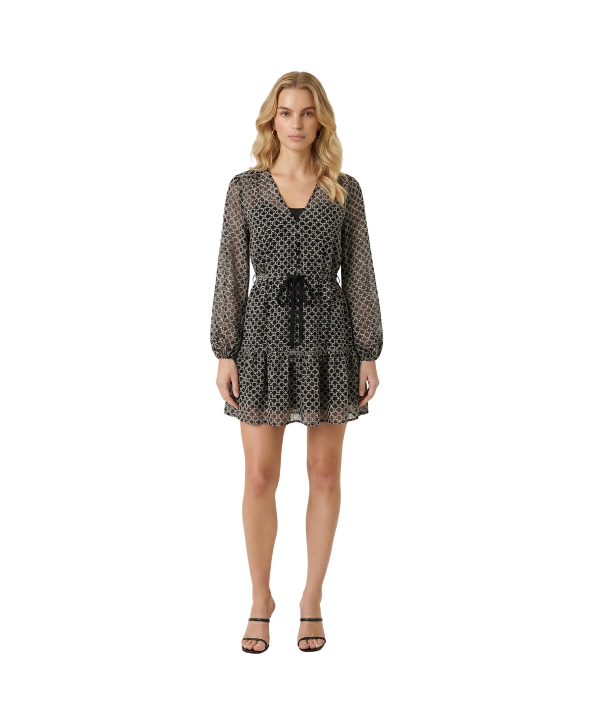 Modenaire Women’s Polka Dot Embroidered Lace Dress – Black Modenaire Women’s Polka Dot Embroidered Lace Dress – Black