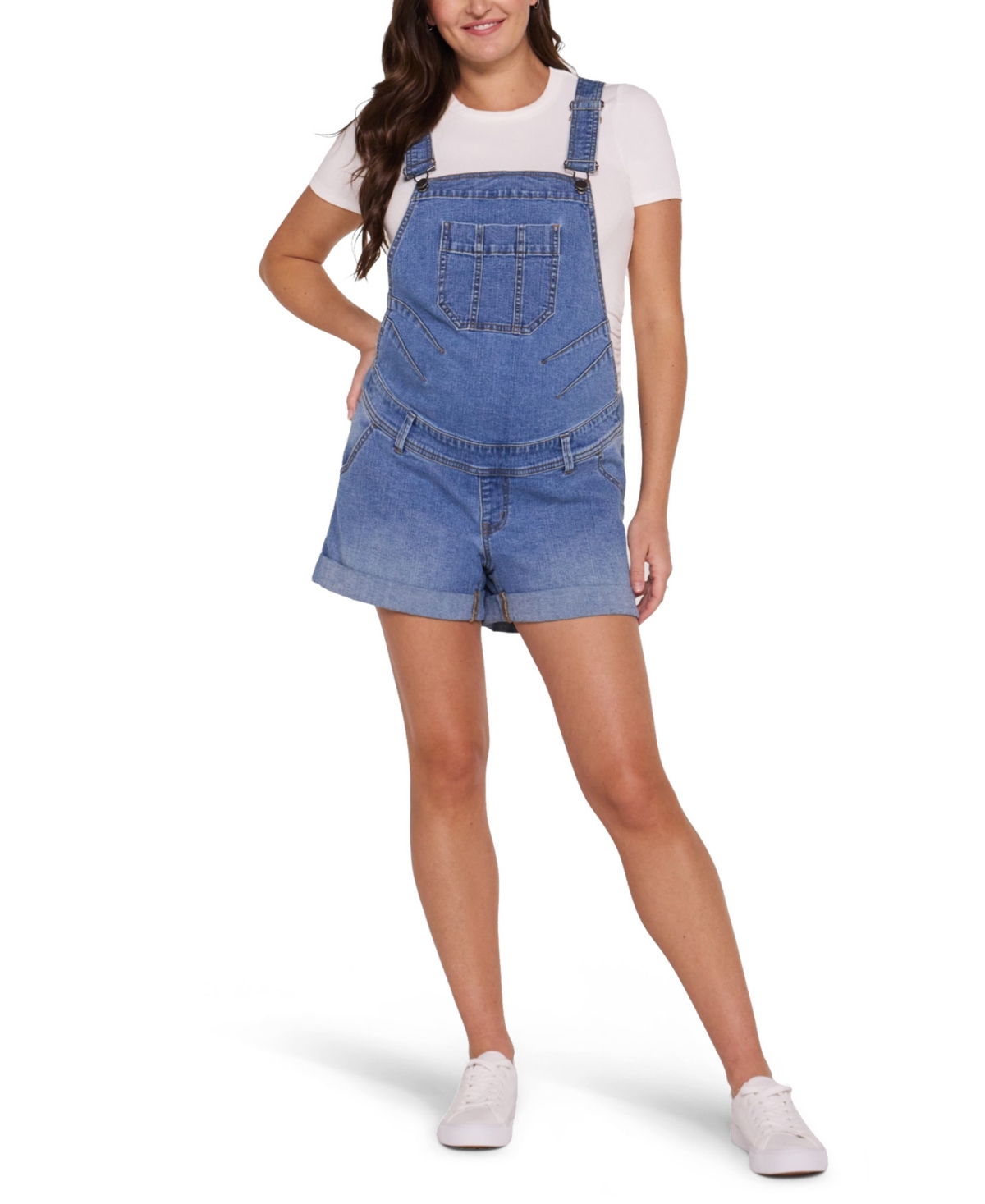 Motherhood Maternity Maternity Motherhood Stretch Waist Short Overalls – Lake wash Motherhood Maternity Maternity Motherhood Stretch Waist Short Overalls – Lake wash