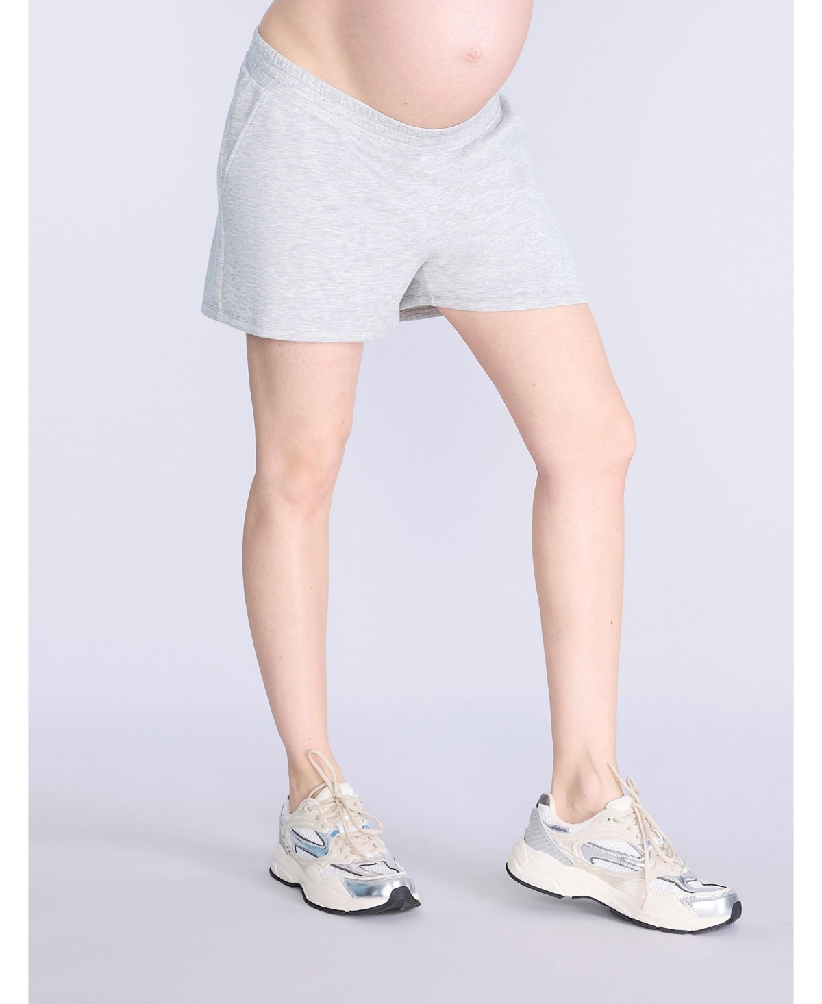 Motherhood Maternity Maternity Smocked Waist Short – Motherhood – Heather grey