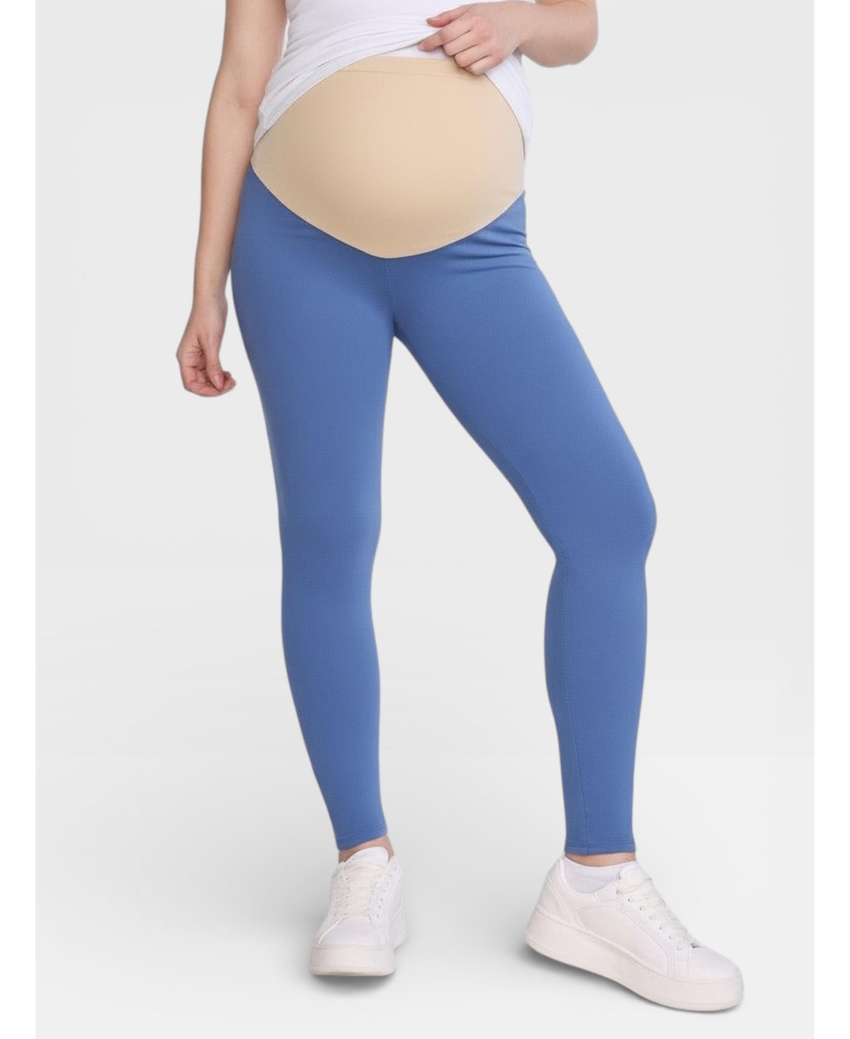 Motherhood Maternity Women’s Essential Stretch Secret Fit Over the Belly Maternity Leggings – Moonlight blue