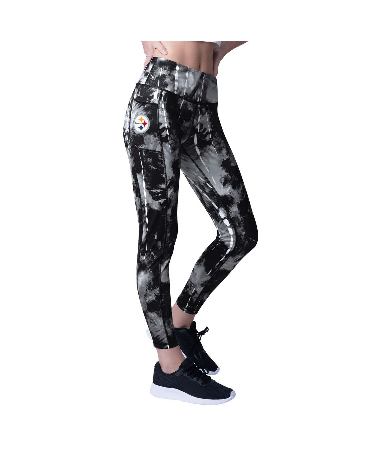Msx by Michael Strahan Women’s Black Pittsburgh Steelers Serena Tie-Dye Leggings – Black