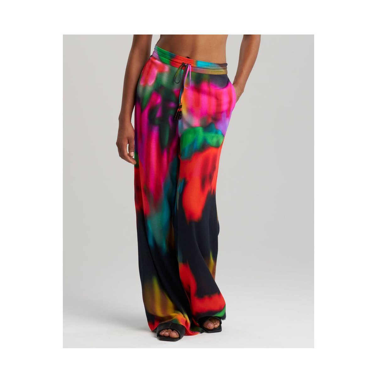 Natori Women’s Floral Mirage – Printed Rayon Pants with Tassel – Black/multi Natori Women’s Floral Mirage – Printed Rayon Pants with Tassel – Black/multi