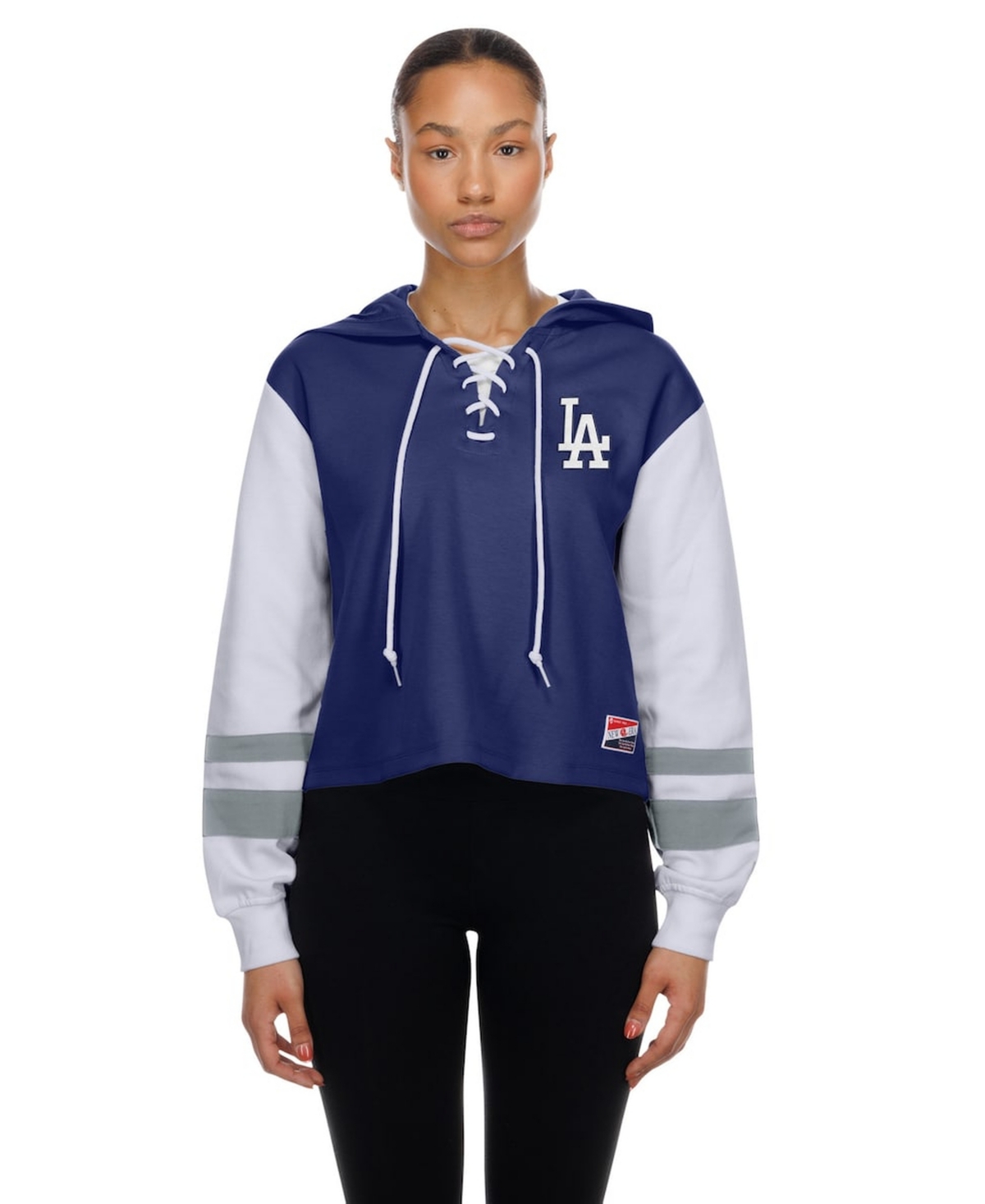 New Era Women’s Royal Los Angeles Dodgers Boxy Lace-Up Hoodie – Royal