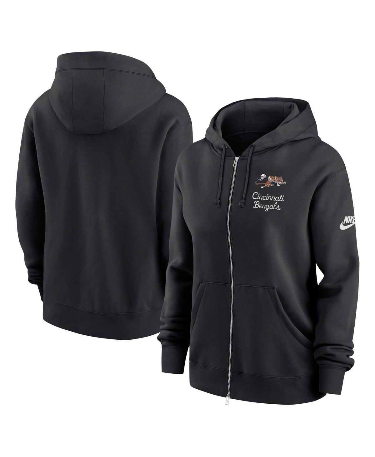 Nike Women’s Black Cincinnati Bengals Phoenix Rewind Full-Zip Hoodie – Black
