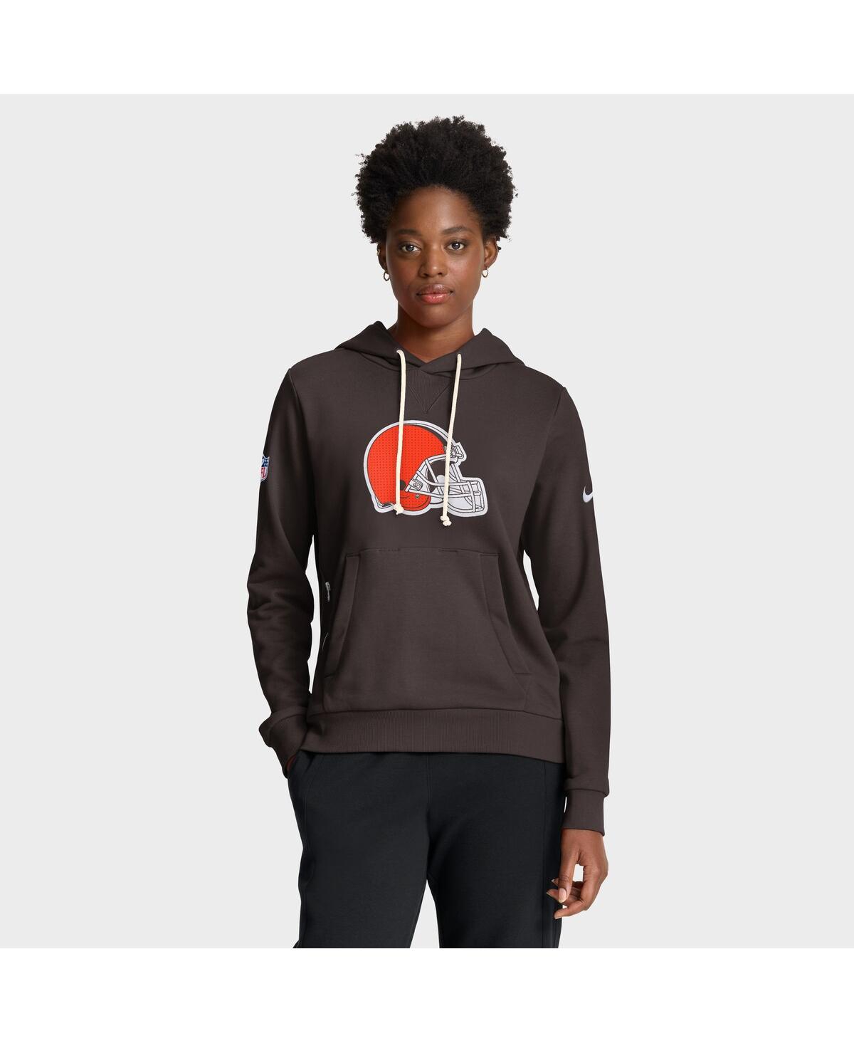 Nike Women’s Brown Cleveland Browns Sideline Standard IssueÂ Initial HomeÂ Dri-fit Hoodie – Brown