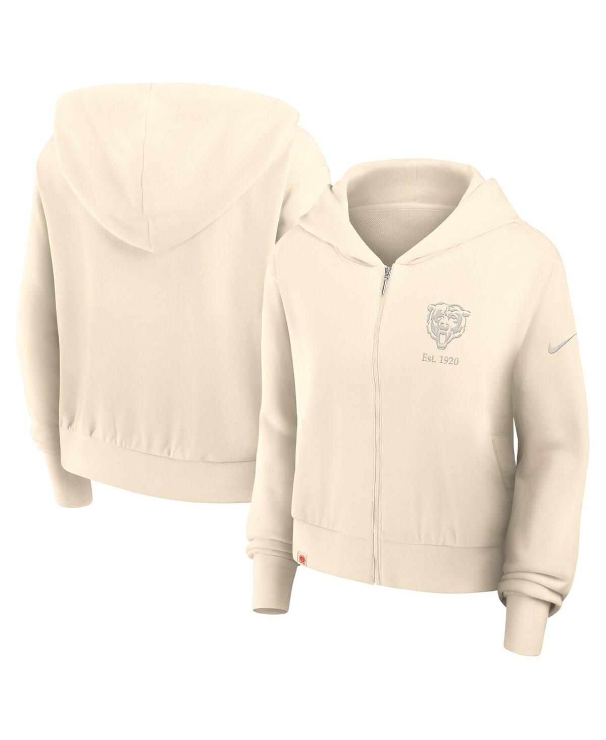 Nike Women’s Cream Chicago Bears Glory Cropped Full-Zip Hoodie – Cream Nike Women’s Cream Chicago Bears Glory Cropped Full-Zip Hoodie – Cream