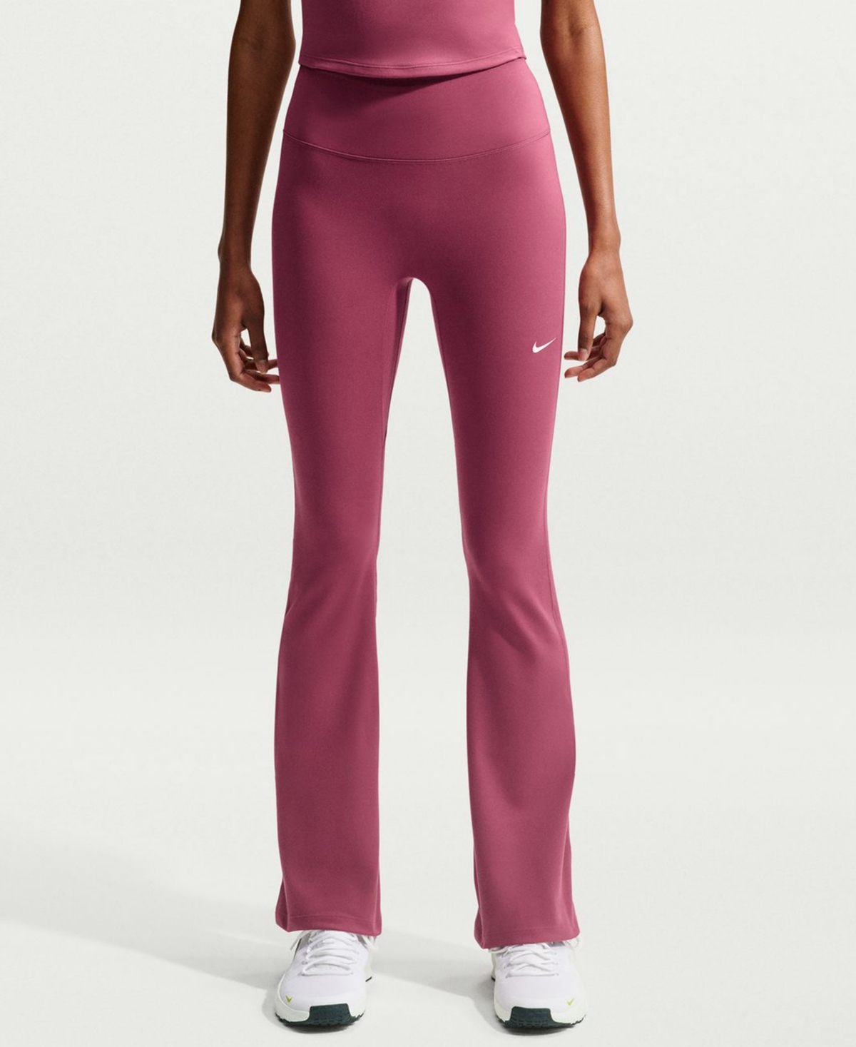 Nike Women’s High-Waisted Flared Leggings – Pink Smoke/White