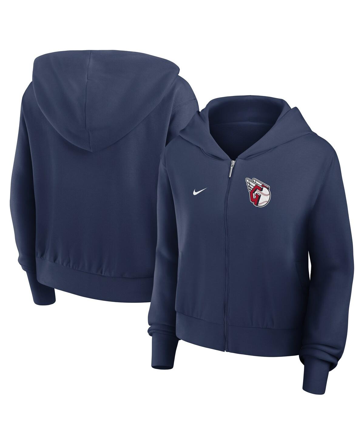 Nike Women’s Navy Cleveland Guardians Cropped Chill Full-Zip Hoodie – Navy Nike Women’s Navy Cleveland Guardians Cropped Chill Full-Zip Hoodie – Navy