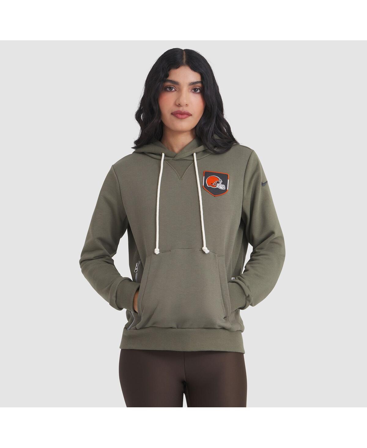 Nike Women’s Olive Cleveland Browns 2025 Salute to Service Sideline Standard Issue Dri-fit Hoodie – Olive Nike Women’s Olive Cleveland Browns 2025 Salute to Service Sideline Standard Issue Dri-fit Hoodie – Olive
