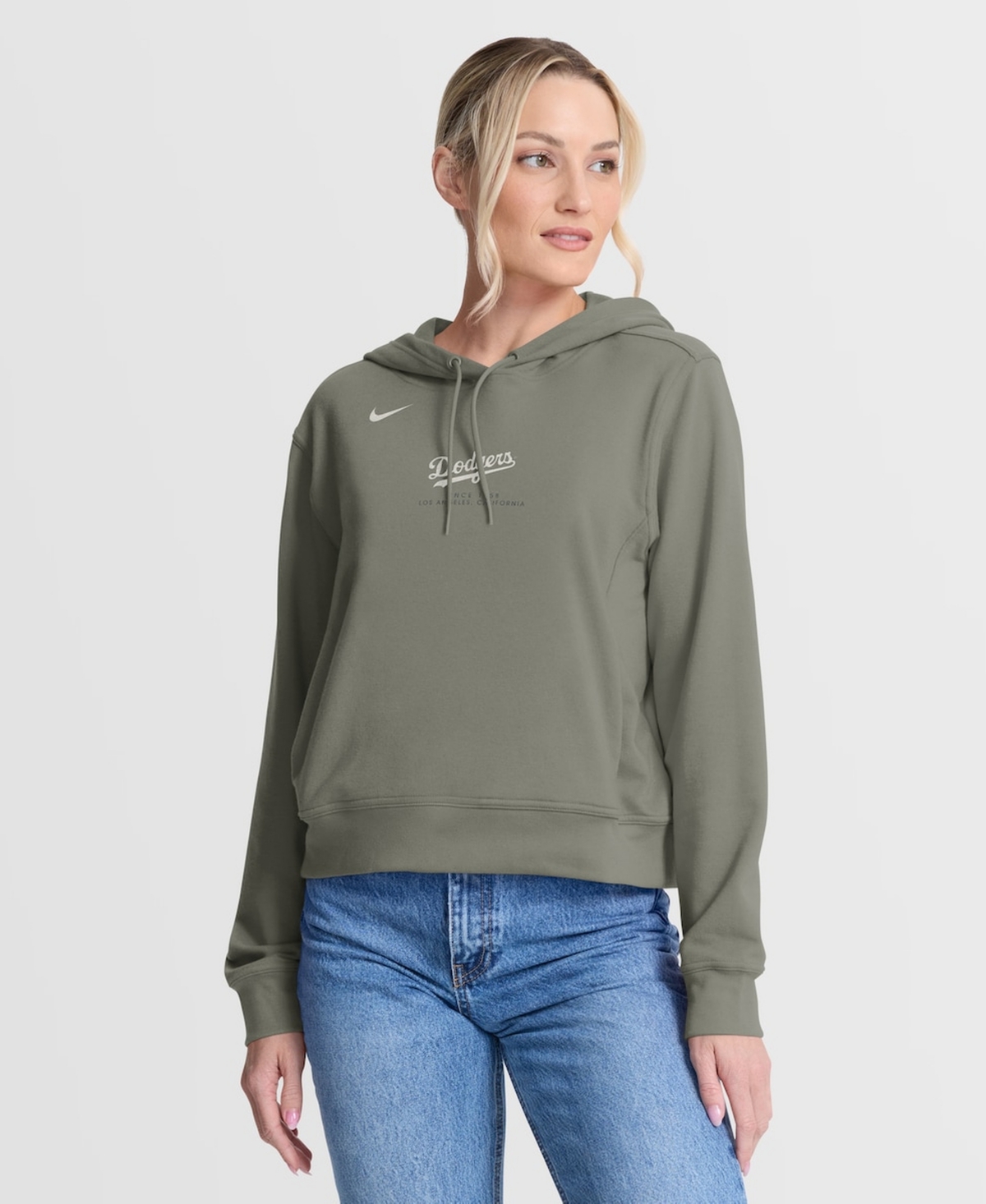 Nike Women’s Olive Los Angeles Dodgers One Tri-Blend Dri-fit Hoodie – Olive