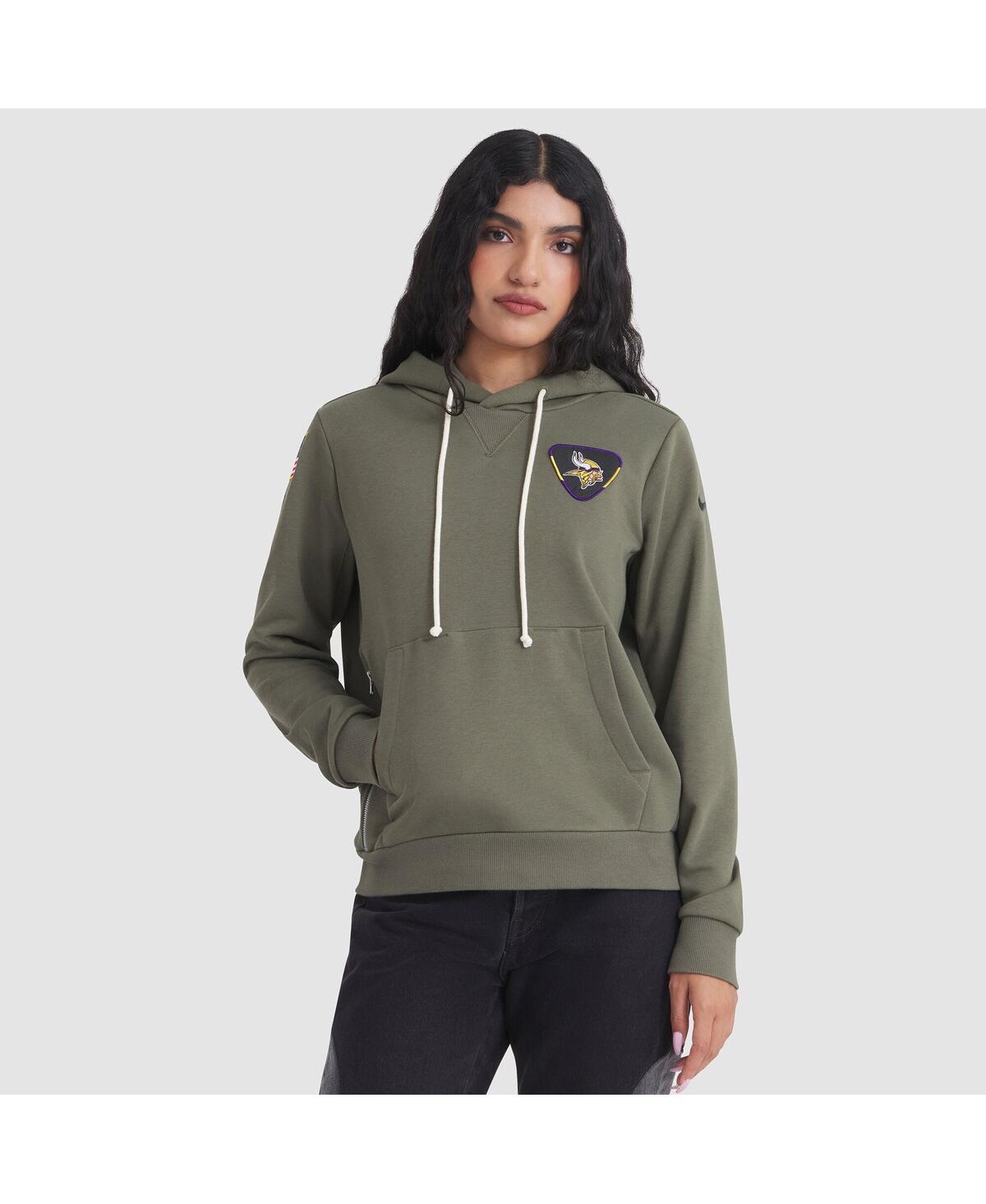 Nike Women’s Olive Minnesota Vikings 2025 Salute to Service Sideline Standard Issue Dri-fit Hoodie – Olive