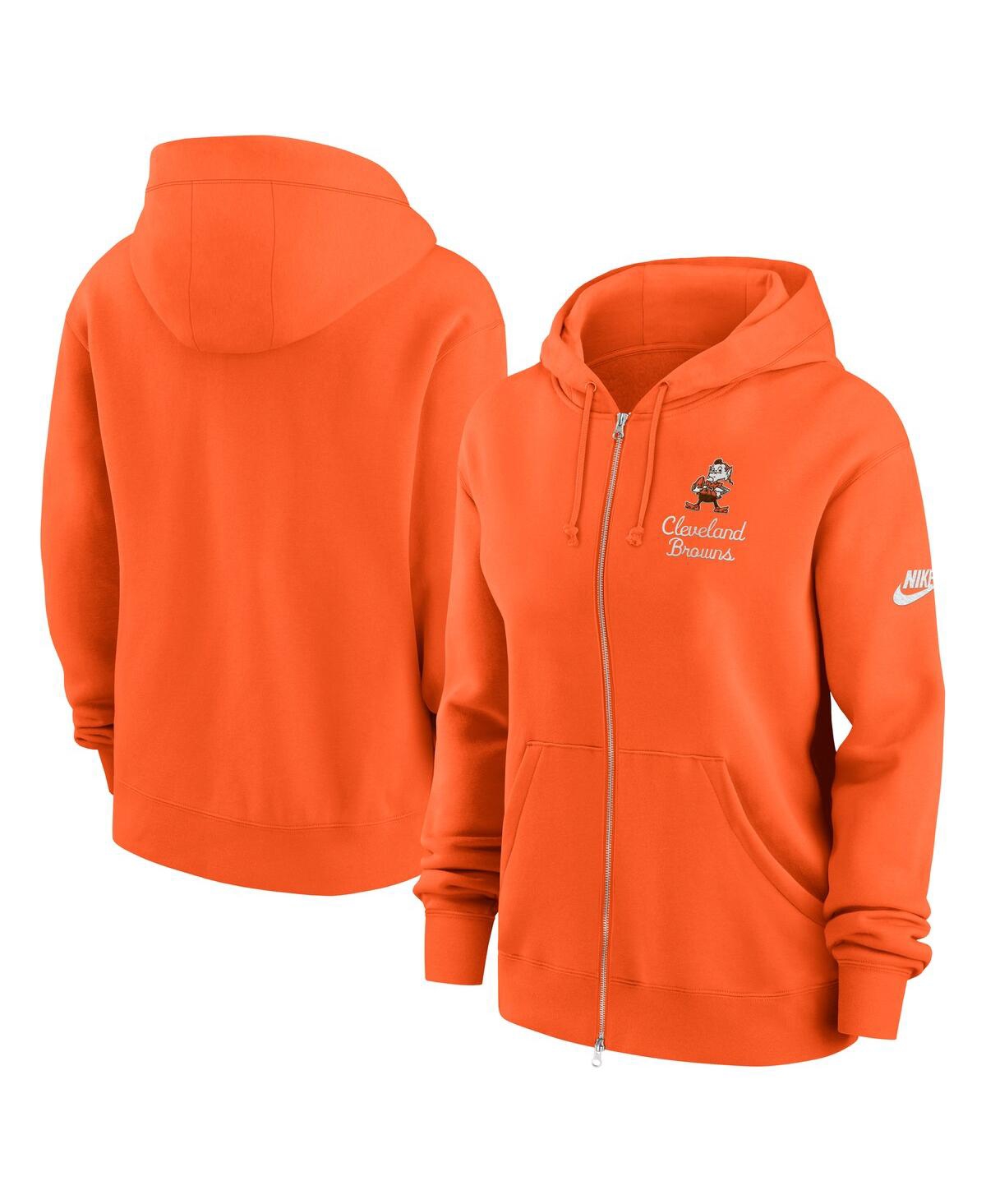 Nike Women’s Orange Cleveland Browns Phoenix Rewind Full-Zip Hoodie – Orange