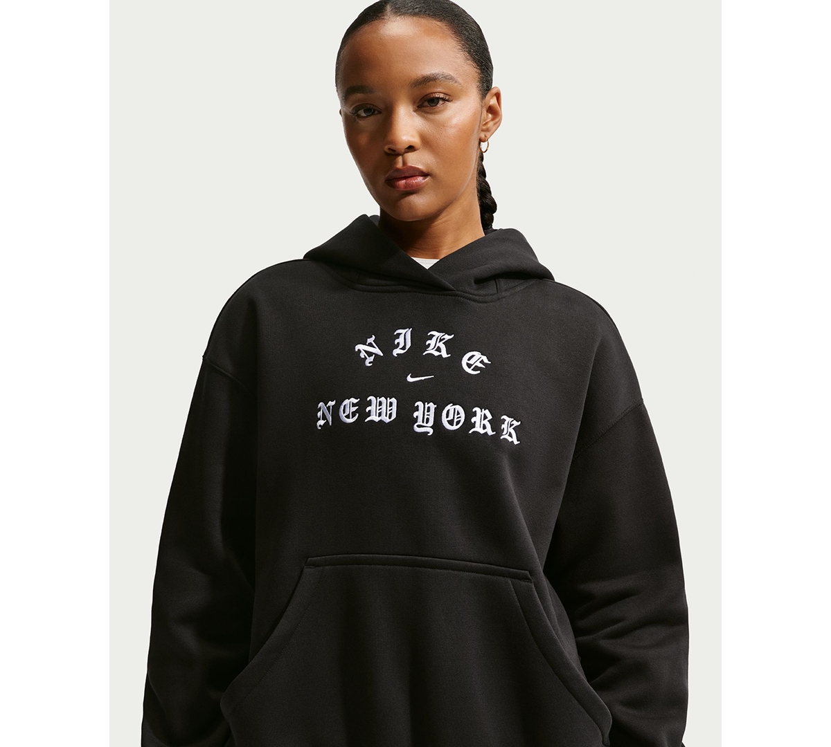 Nike Women’s Oversized Pull-On Hoodie – Black/White Nike Women’s Oversized Pull-On Hoodie – Black/White